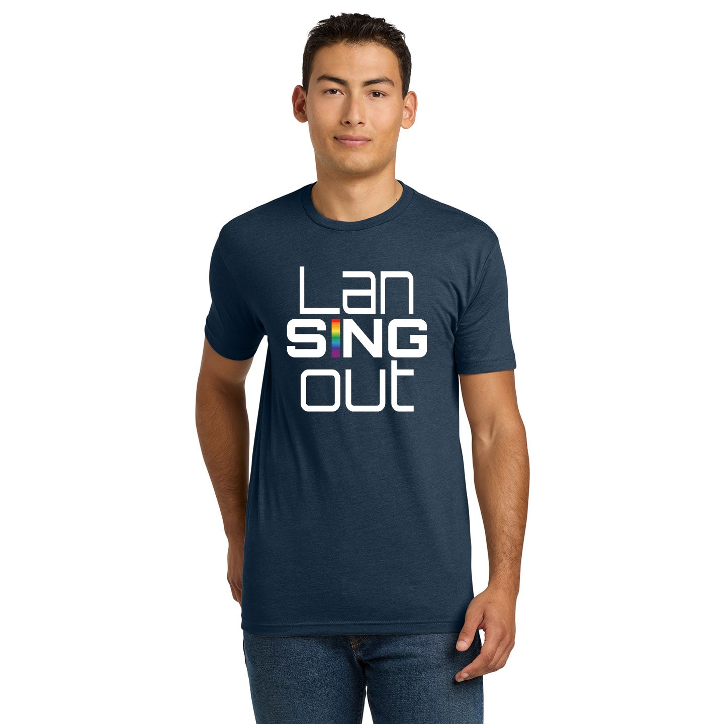 LanSINGout - Stacked Logo Printed Unisex Next Level Blend Tee
