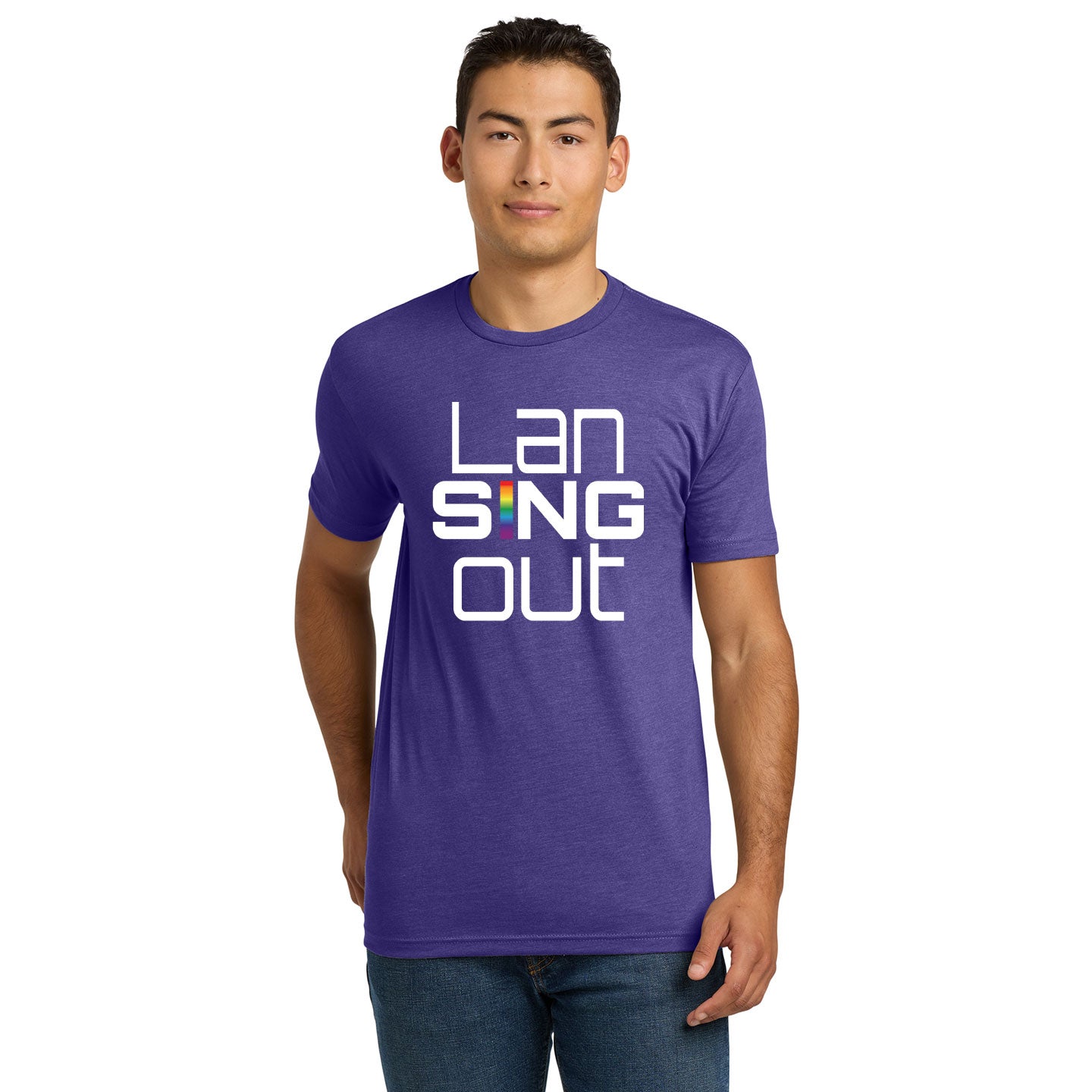 LanSINGout - Stacked Logo Printed Unisex Next Level Blend Tee