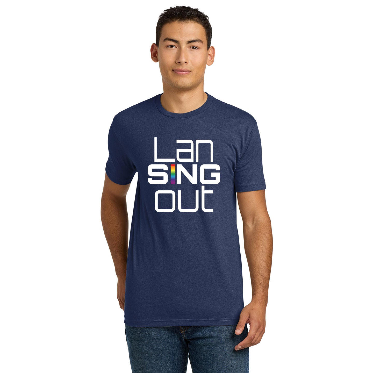 LanSINGout - Stacked Logo Printed Unisex Next Level Blend Tee