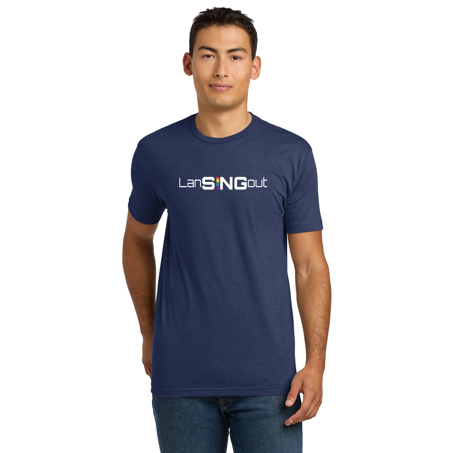 LanSINGout - Wide Logo Printed Unisex Next Level Blend Tee