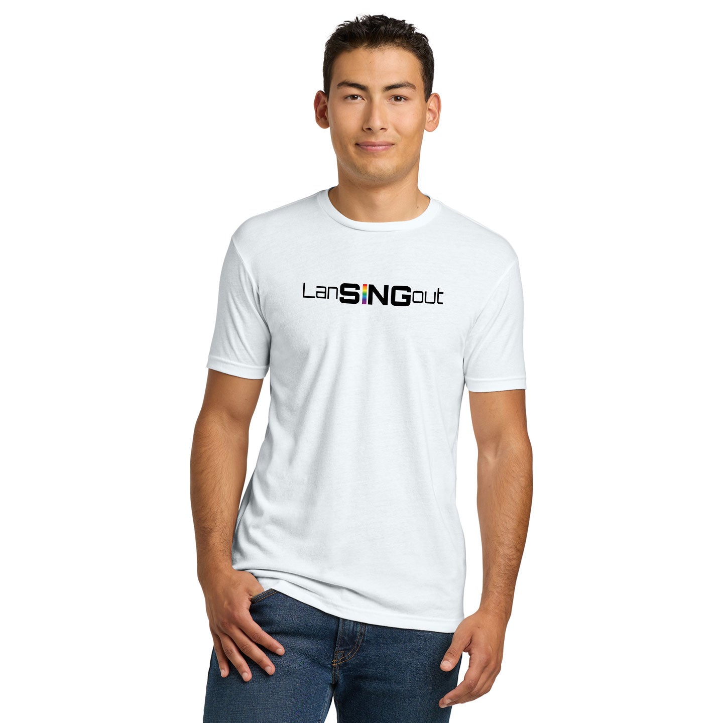 LanSINGout - Wide Logo Printed Unisex Next Level Blend Tee
