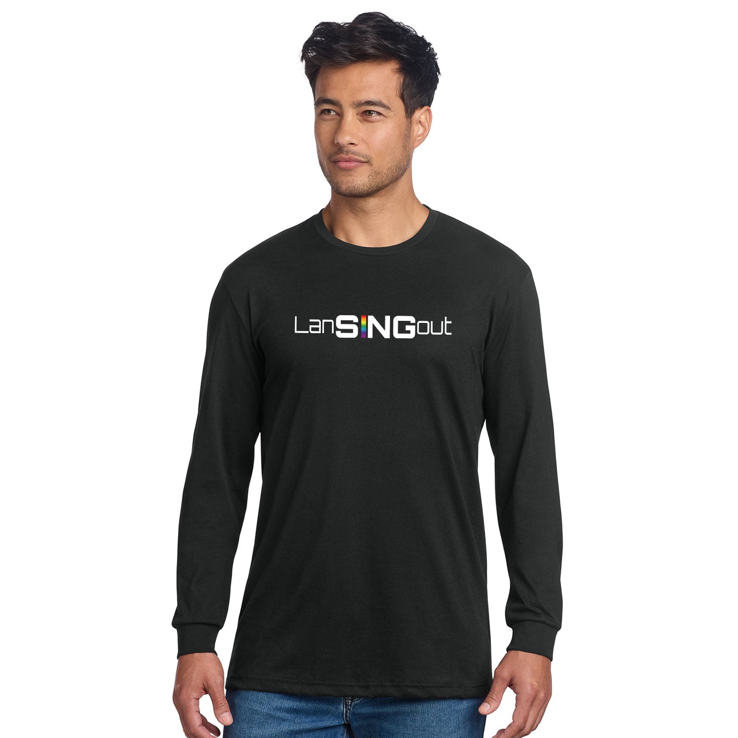 LanSINGout - Wide Logo Printed Unisex Next Level Blend Long Sleeve