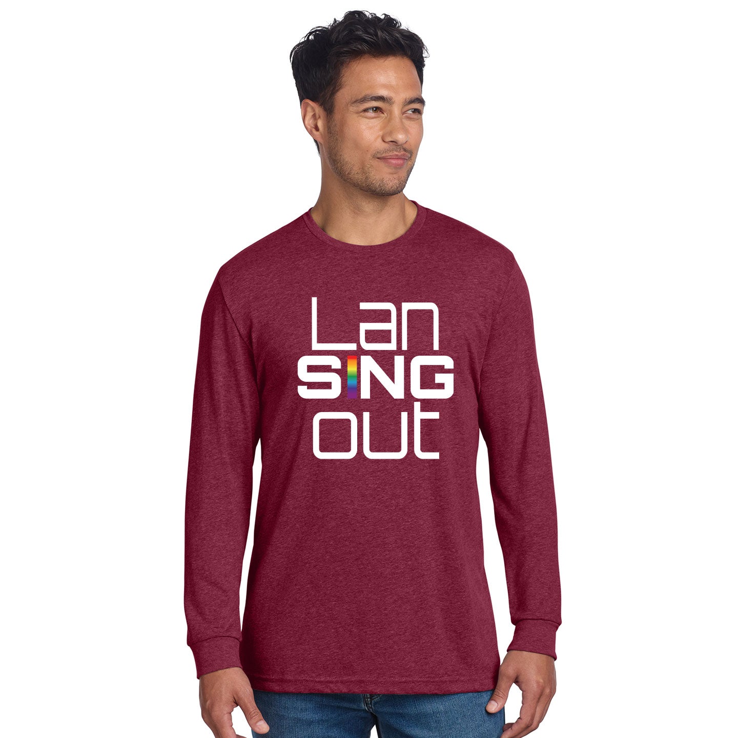 LanSINGout - Stacked Logo Printed Unisex Next Level Blend Long Sleeve