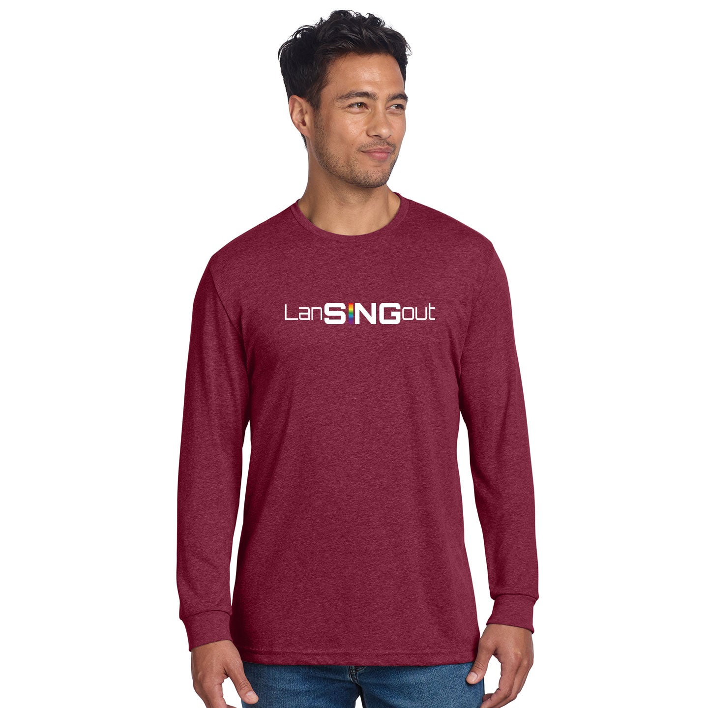 LanSINGout - Wide Logo Printed Unisex Next Level Blend Long Sleeve