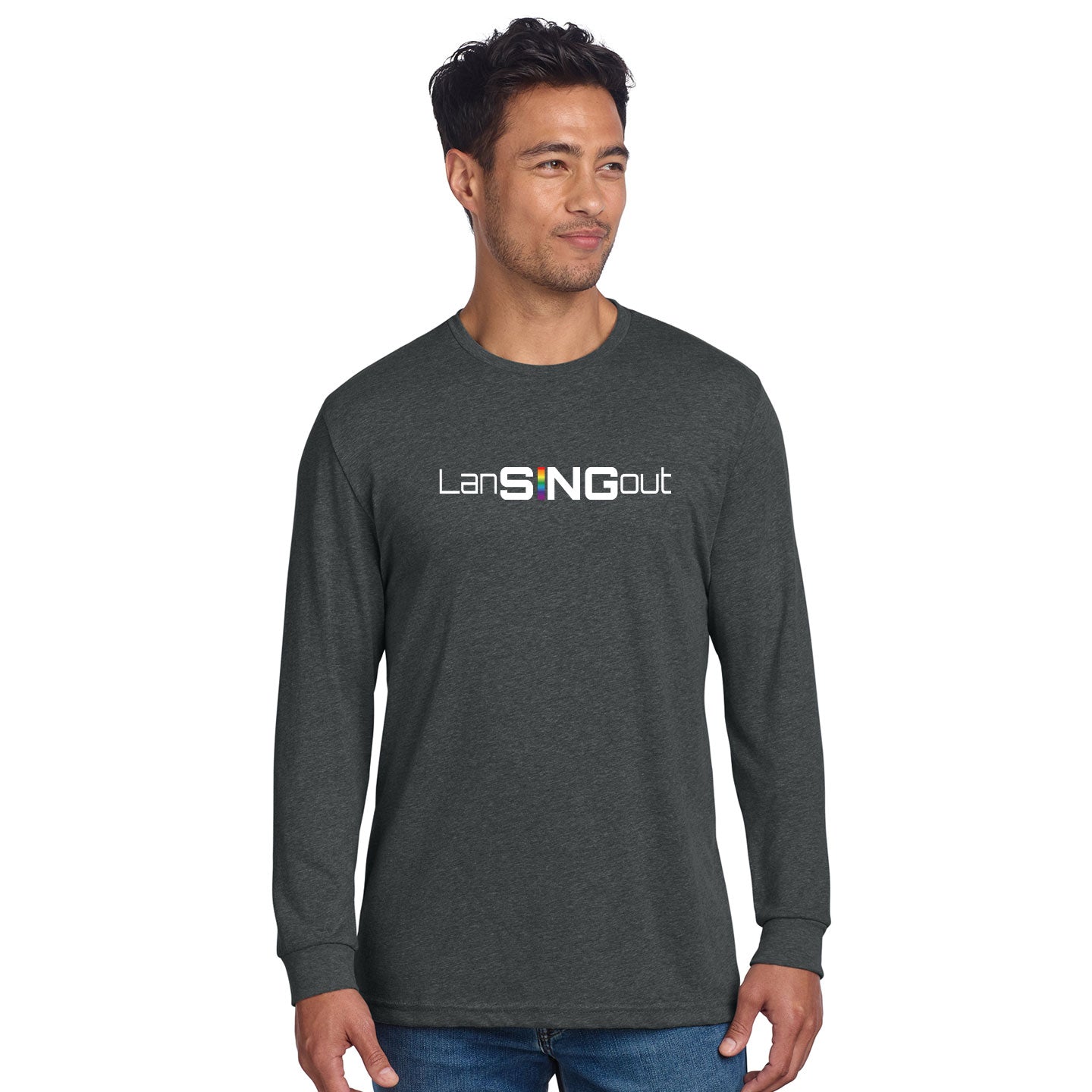 LanSINGout - Wide Logo Printed Unisex Next Level Blend Long Sleeve