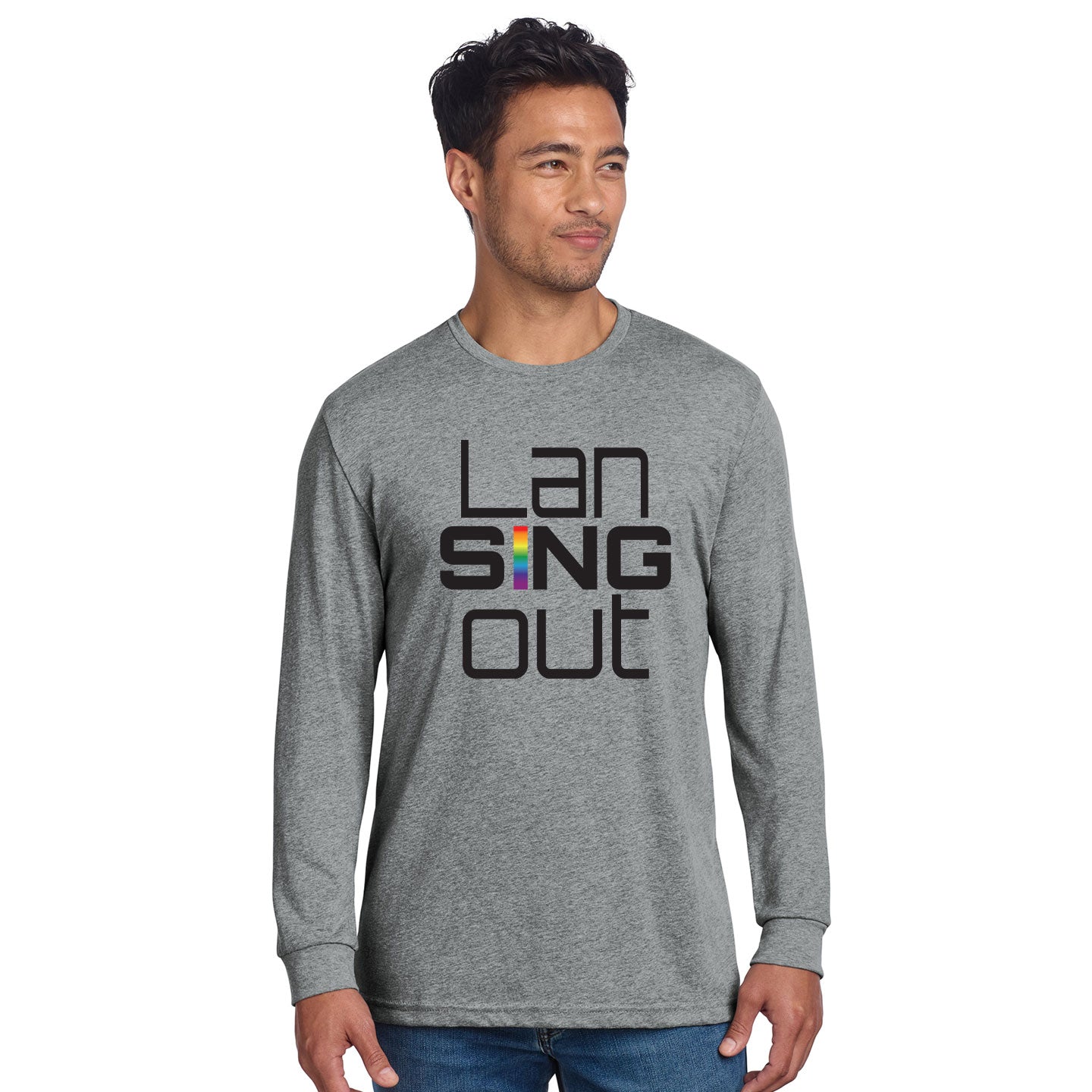 LanSINGout - Stacked Logo Printed Unisex Next Level Blend Long Sleeve