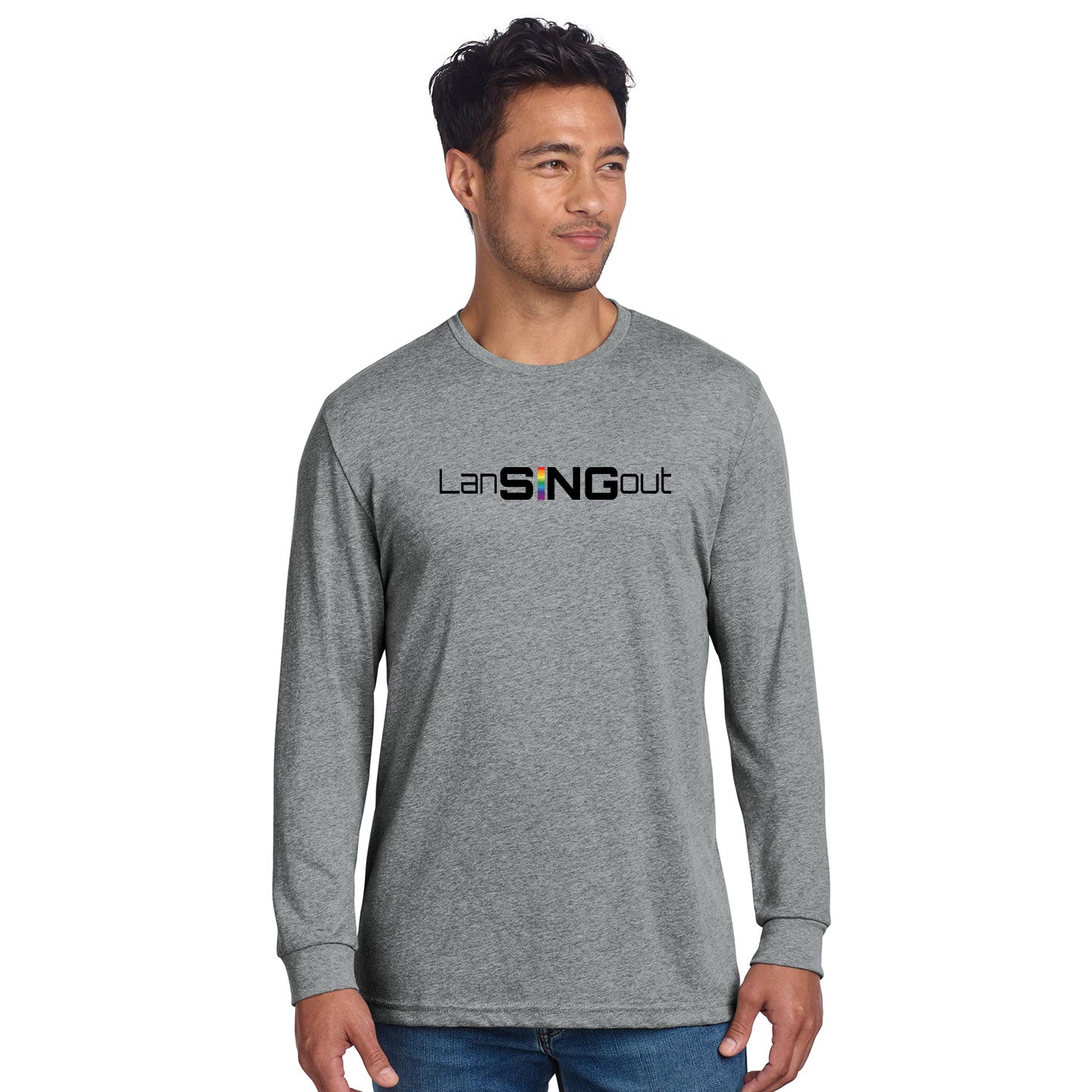 LanSINGout - Wide Logo Printed Unisex Next Level Blend Long Sleeve