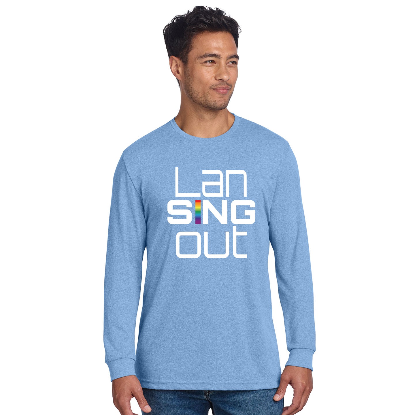 LanSINGout - Stacked Logo Printed Unisex Next Level Blend Long Sleeve