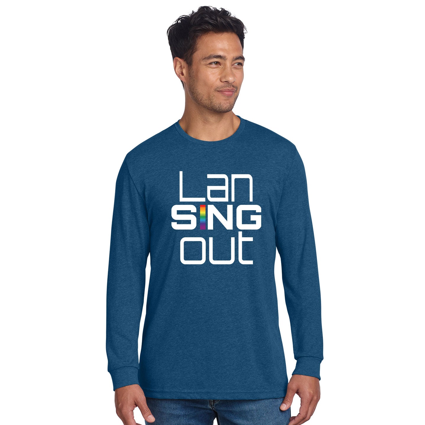LanSINGout - Stacked Logo Printed Unisex Next Level Blend Long Sleeve