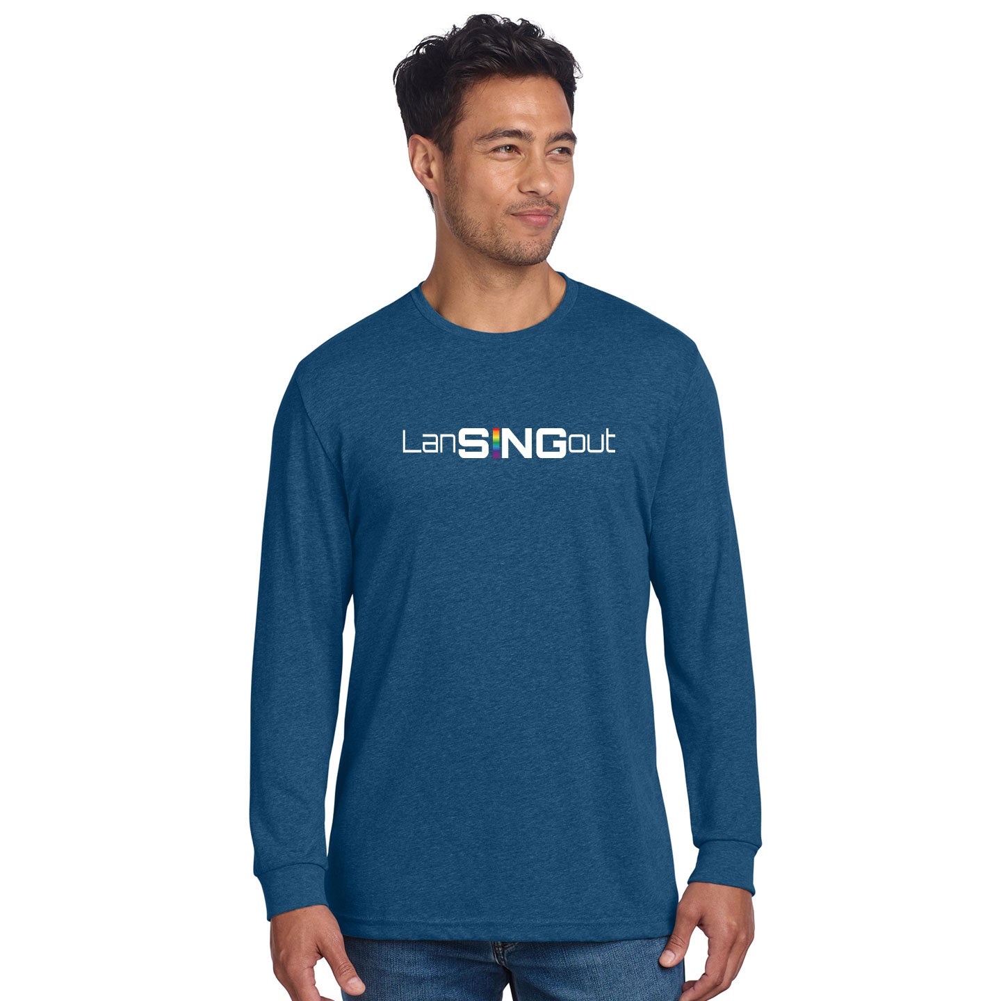 LanSINGout - Wide Logo Printed Unisex Next Level Blend Long Sleeve