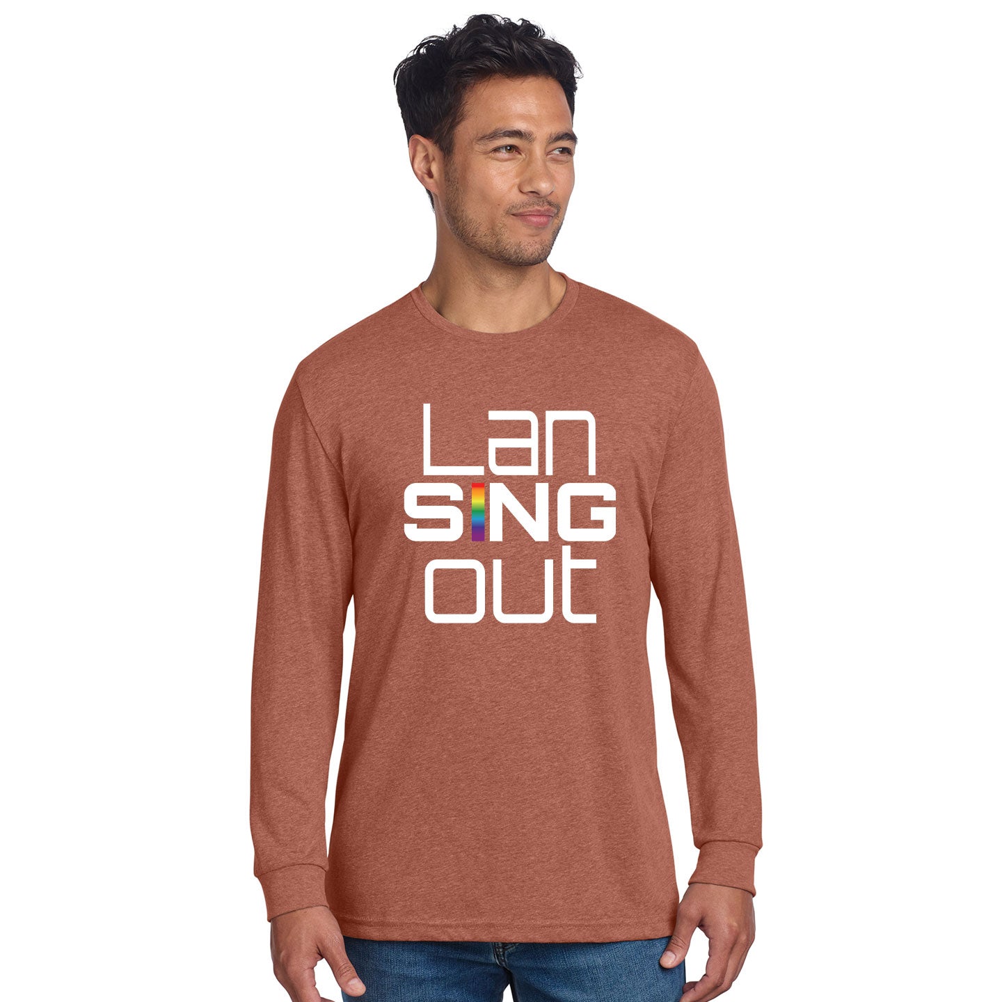 LanSINGout - Stacked Logo Printed Unisex Next Level Blend Long Sleeve