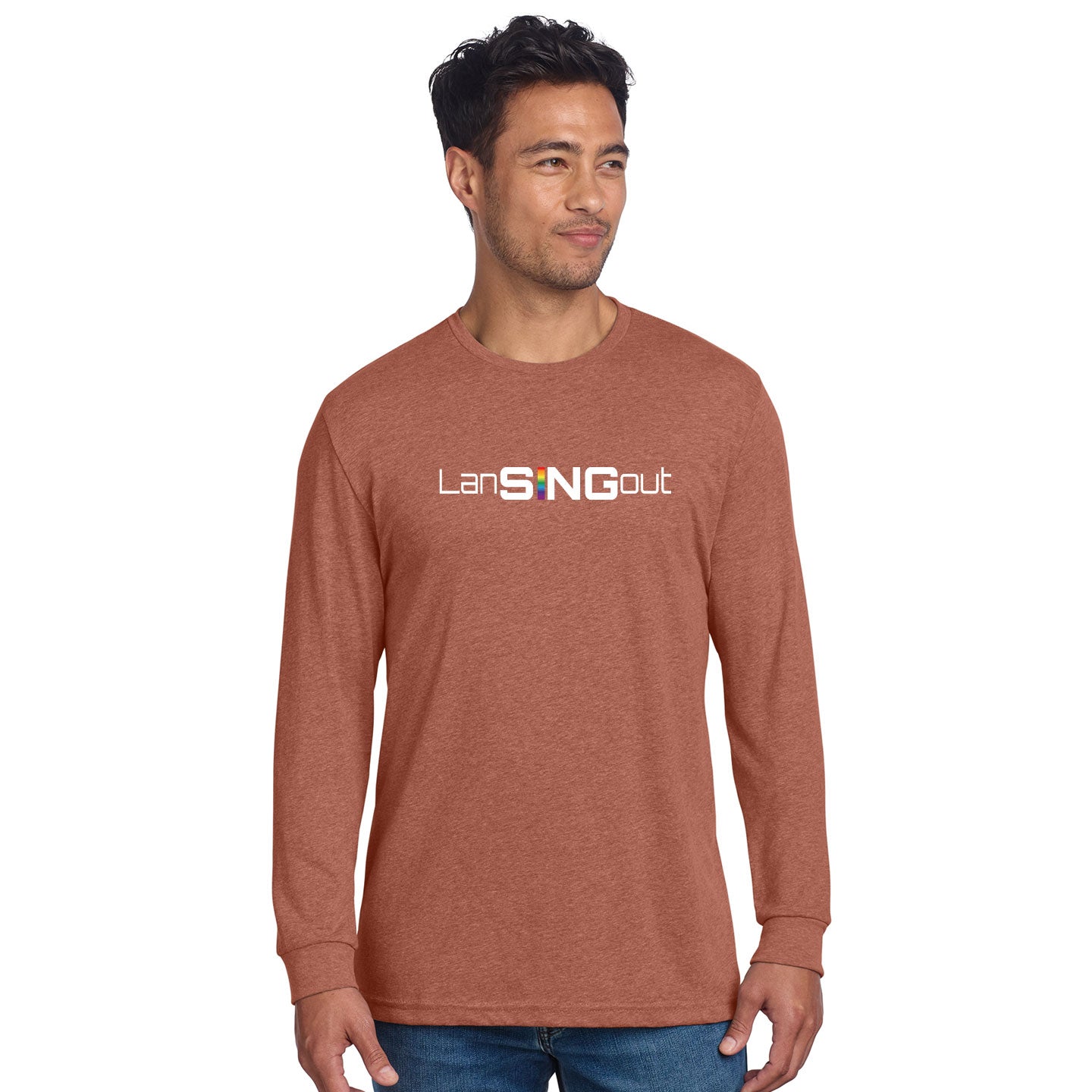LanSINGout - Wide Logo Printed Unisex Next Level Blend Long Sleeve