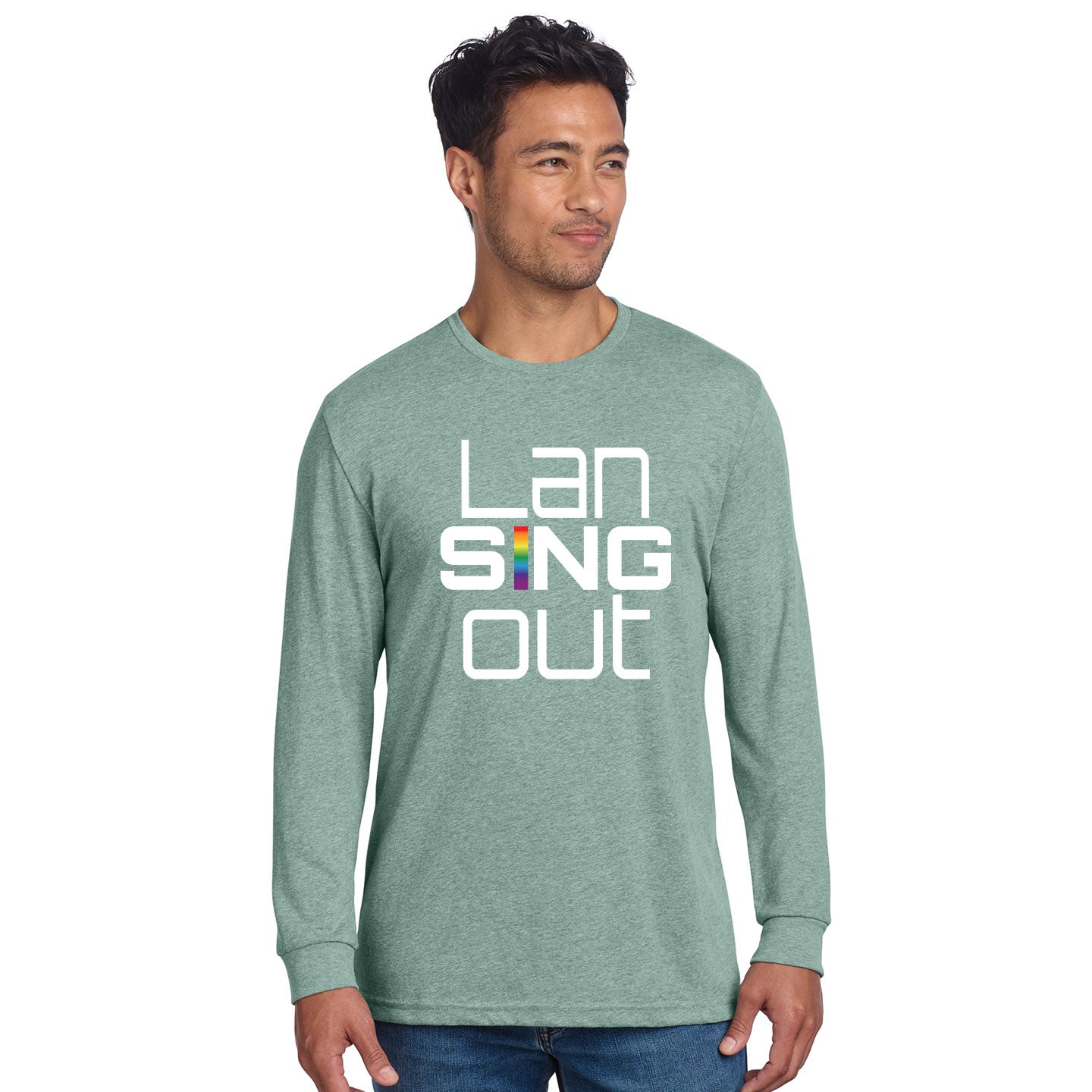 LanSINGout - Stacked Logo Printed Unisex Next Level Blend Long Sleeve
