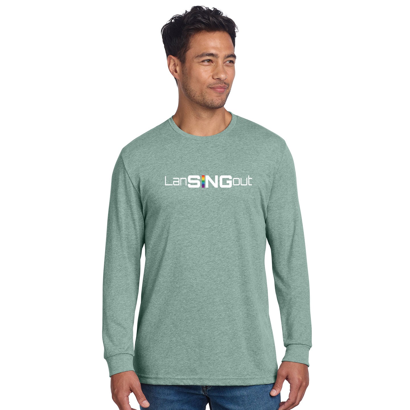 LanSINGout - Wide Logo Printed Unisex Next Level Blend Long Sleeve