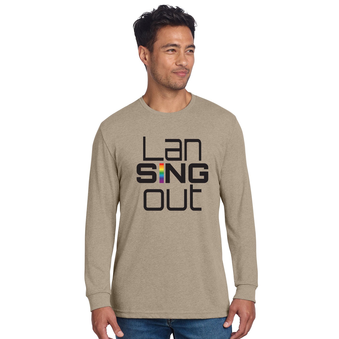 LanSINGout - Stacked Logo Printed Unisex Next Level Blend Long Sleeve