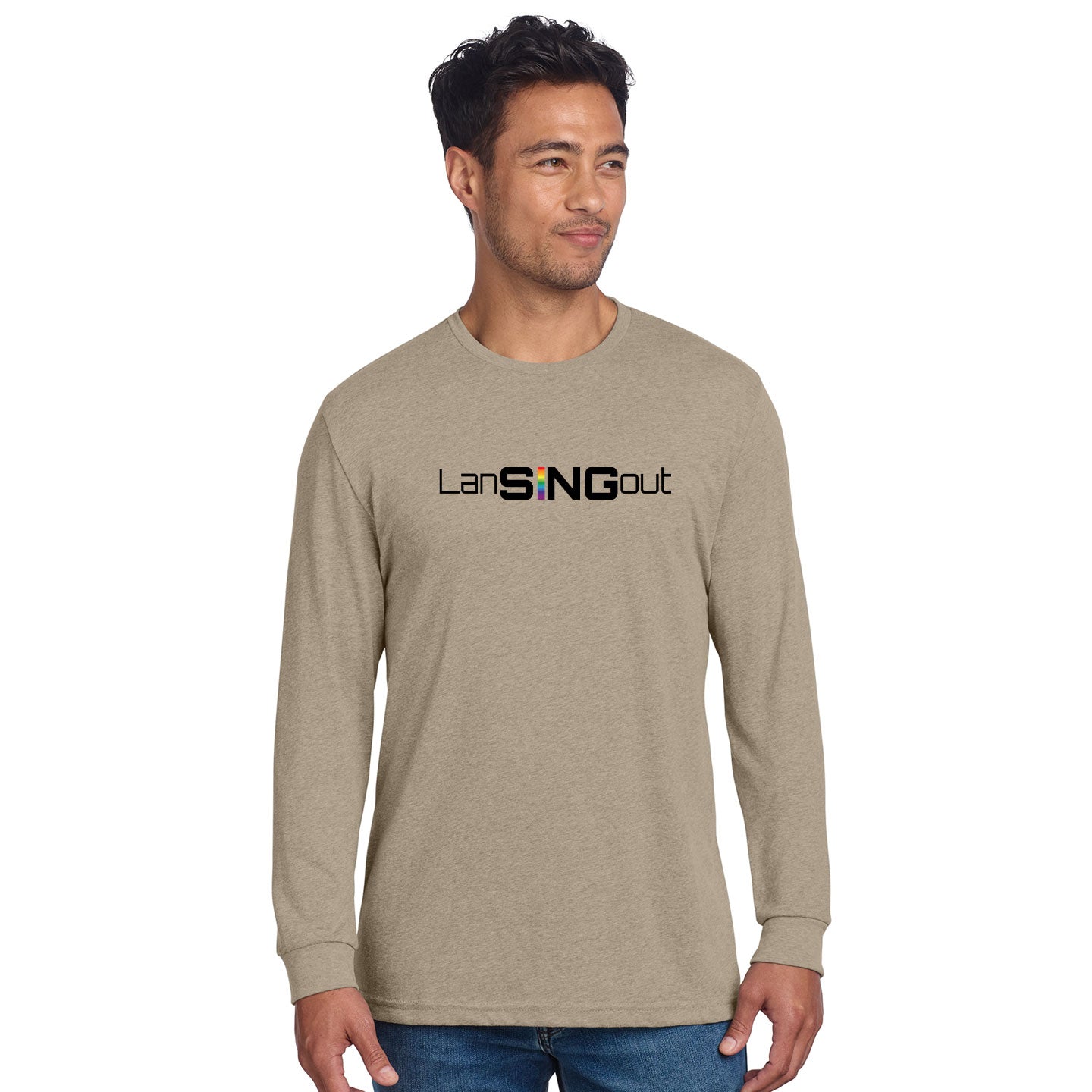LanSINGout - Wide Logo Printed Unisex Next Level Blend Long Sleeve