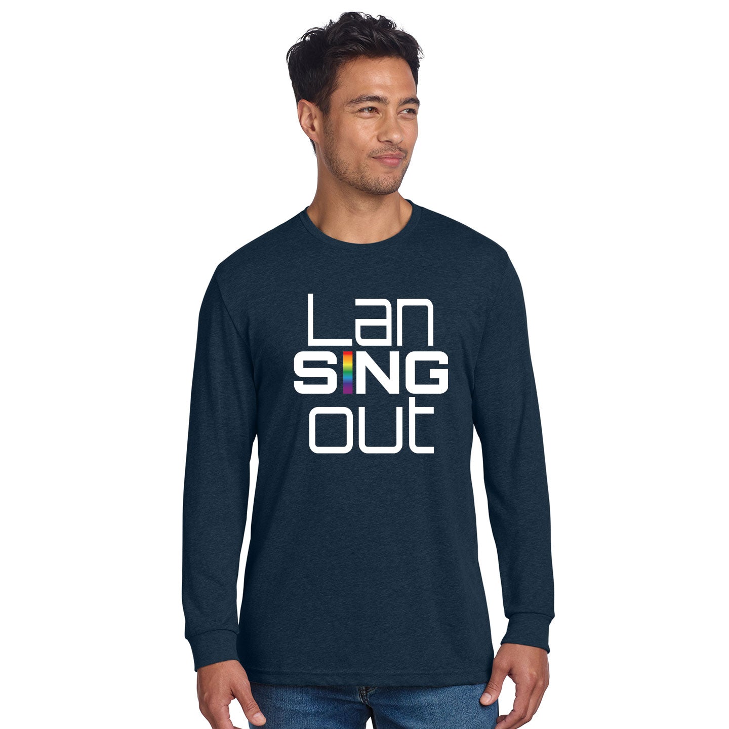 LanSINGout - Stacked Logo Printed Unisex Next Level Blend Long Sleeve