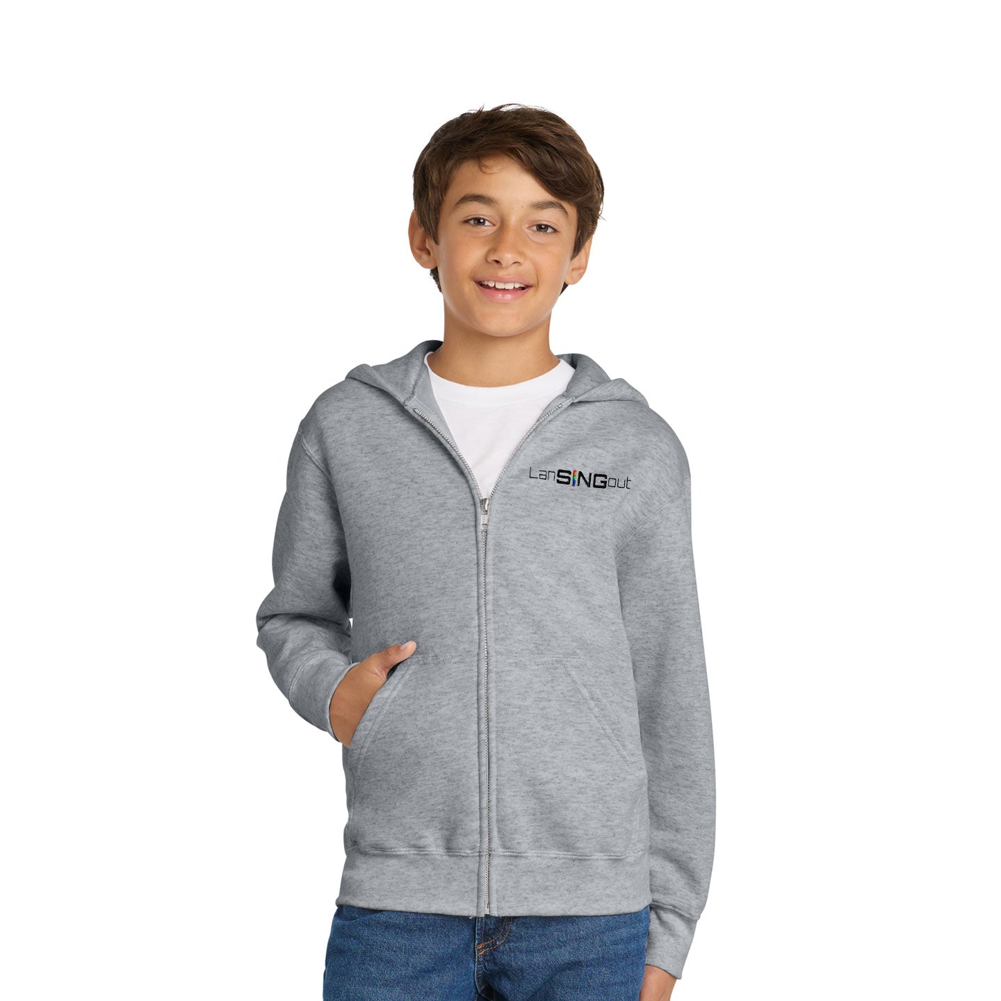 LanSINGout - Wide Logo Youth Port & Co Pullover Hoodie