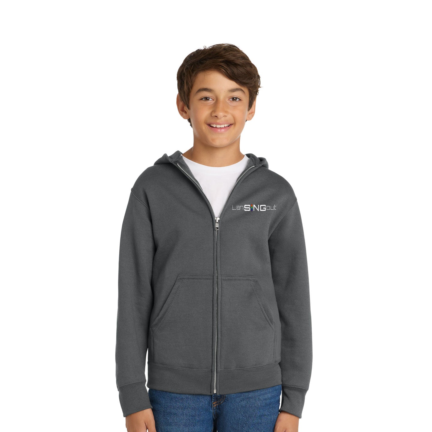 LanSINGout - Wide Logo Youth Port & Co Pullover Hoodie