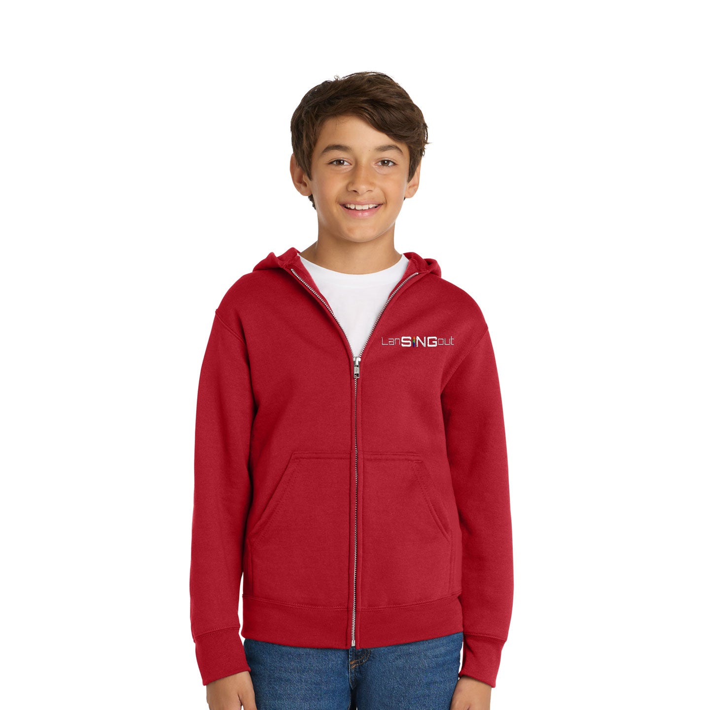 LanSINGout - Wide Logo Youth Port & Co Pullover Hoodie