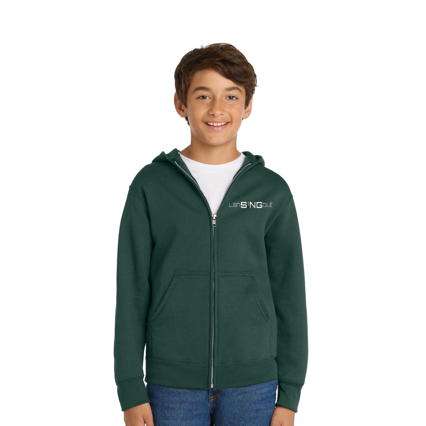 LanSINGout - Wide Logo Youth Port & Co Pullover Hoodie