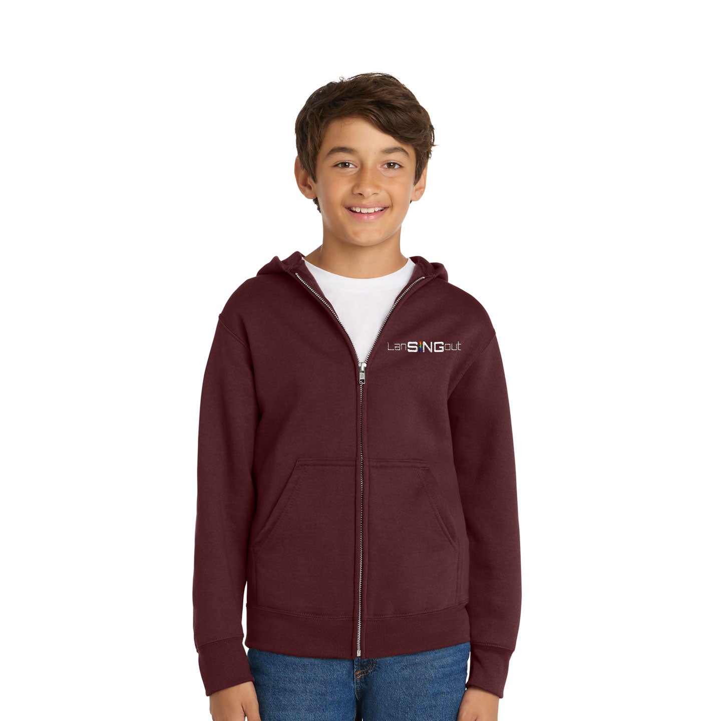 LanSINGout - Wide Logo Youth Port & Co Pullover Hoodie