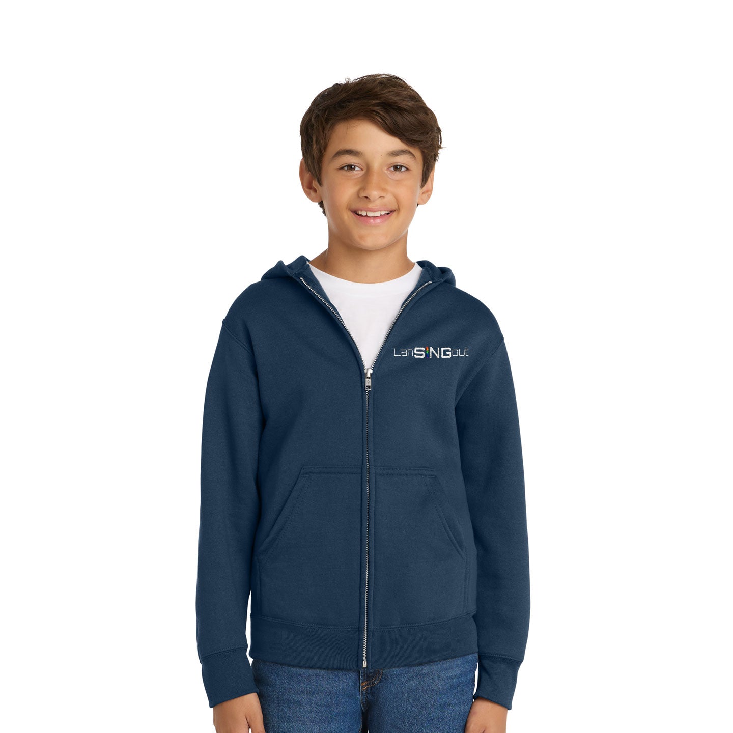 LanSINGout - Wide Logo Youth Port & Co Pullover Hoodie