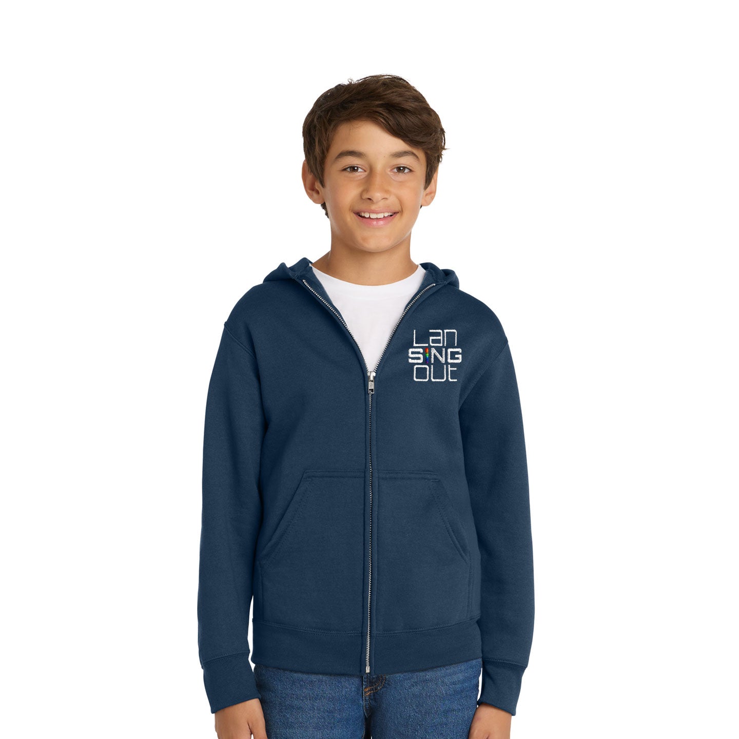 LanSINGout - Stacked Logo Youth Port & Co Pullover Hoodie