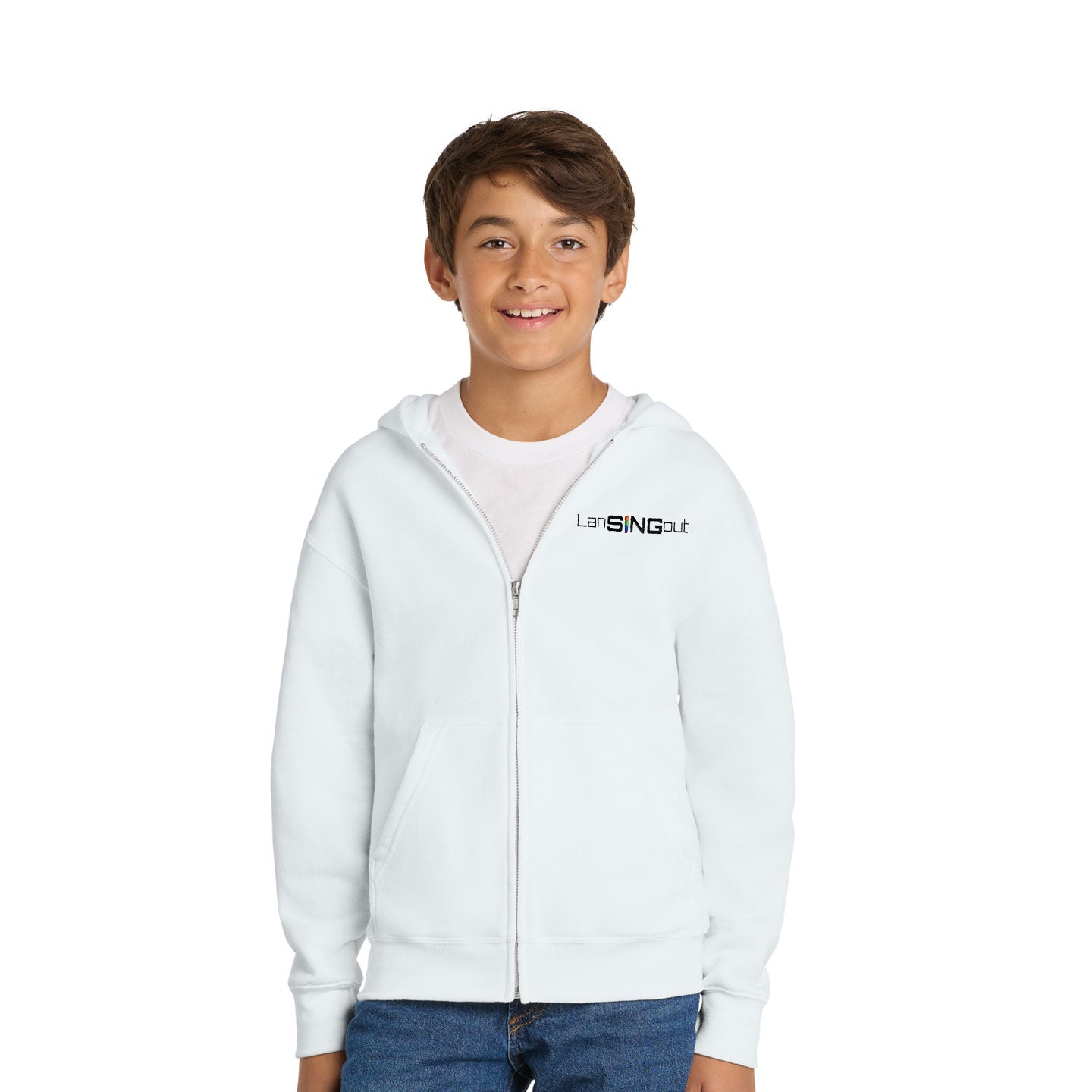 LanSINGout - Wide Logo Youth Port & Co Pullover Hoodie