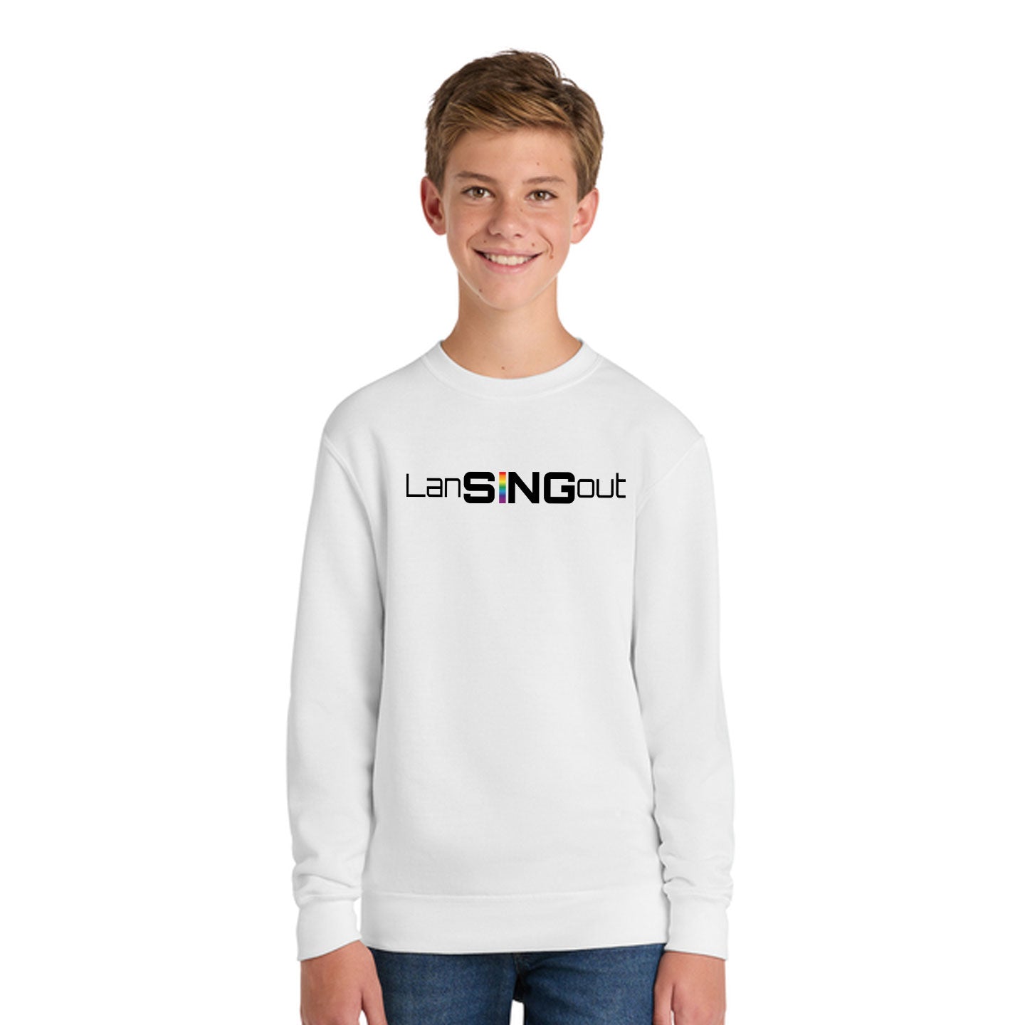 LanSINGout - Wide Logo Printed Youth Port & Co Sweatshirt