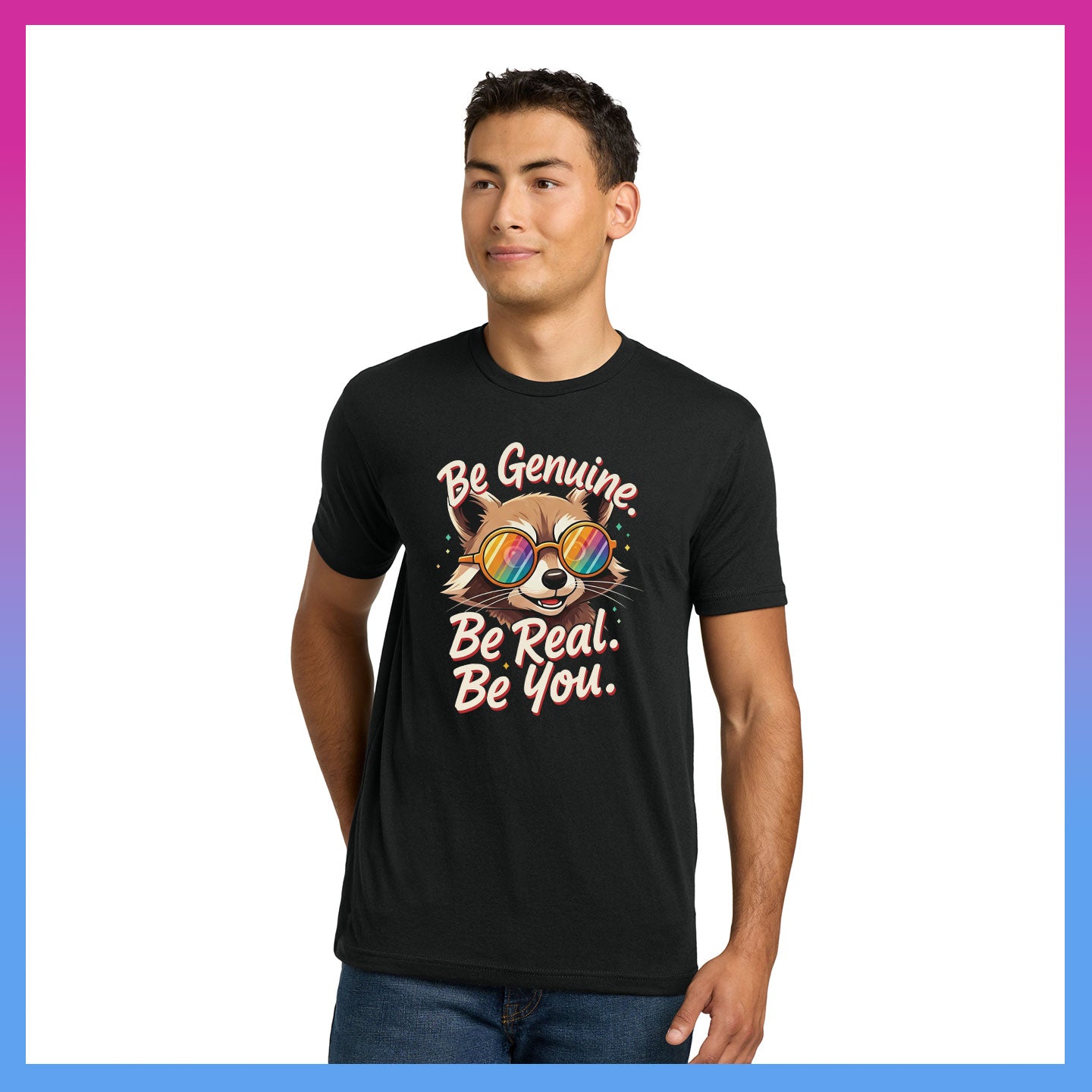 Domino Effect Apparel -  Be Genuine Bob Printed Unisex Next Level Blend Tee