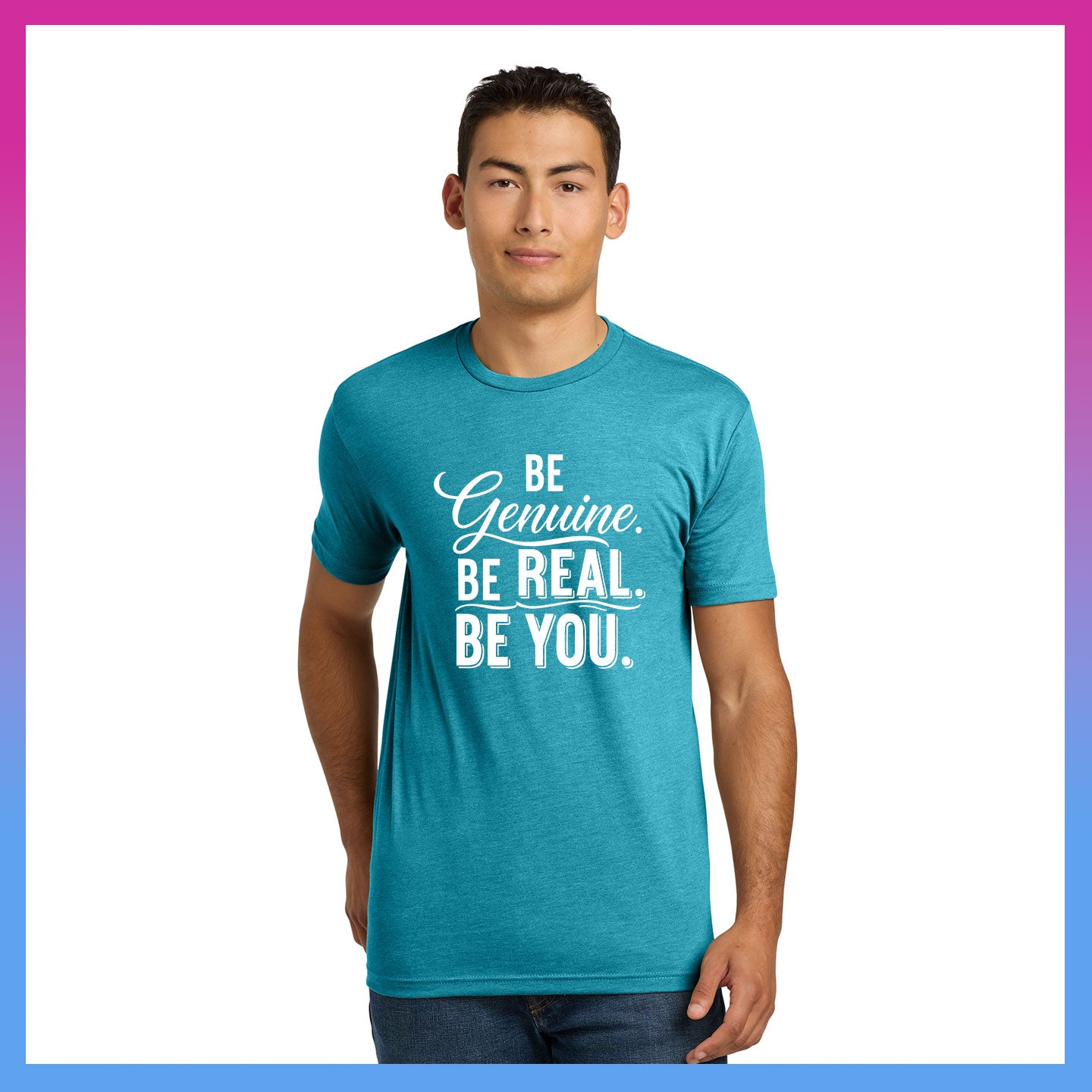 Domino Effect Apparel -  Be Genuine Typography Printed Unisex Next Level Blend Tee