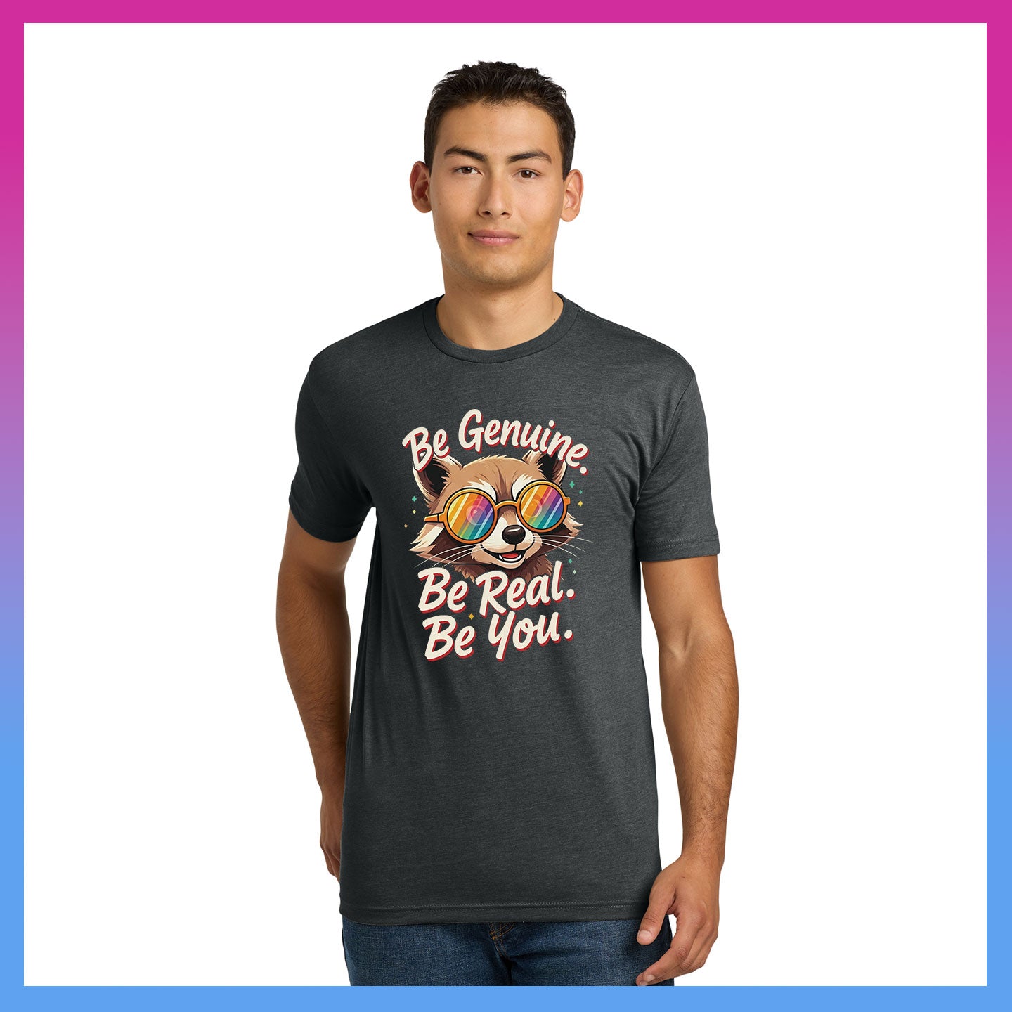 Domino Effect Apparel -  Be Genuine Bob Printed Unisex Next Level Blend Tee