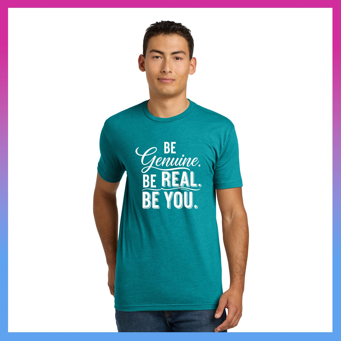 Domino Effect Apparel -  Be Genuine Typography Printed Unisex Next Level Blend Tee