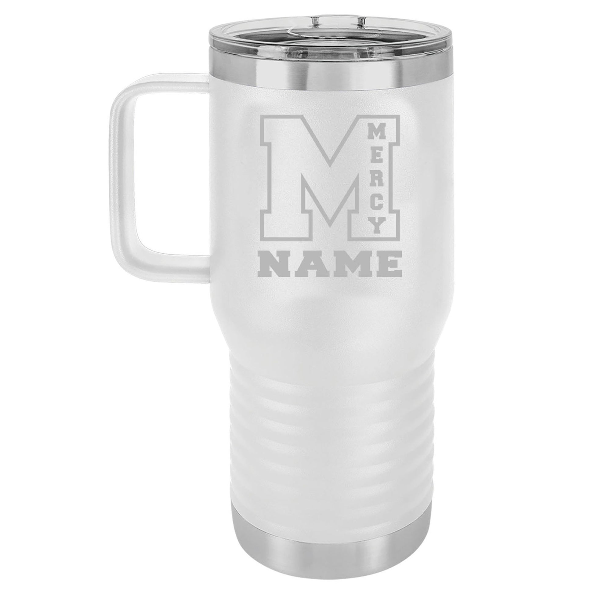 Mercy High School Custom Laser Engraved Name Polar Camel Vacuum Insulated Travel Mug with Slider Lid 20 Oz. - Mato & Hash