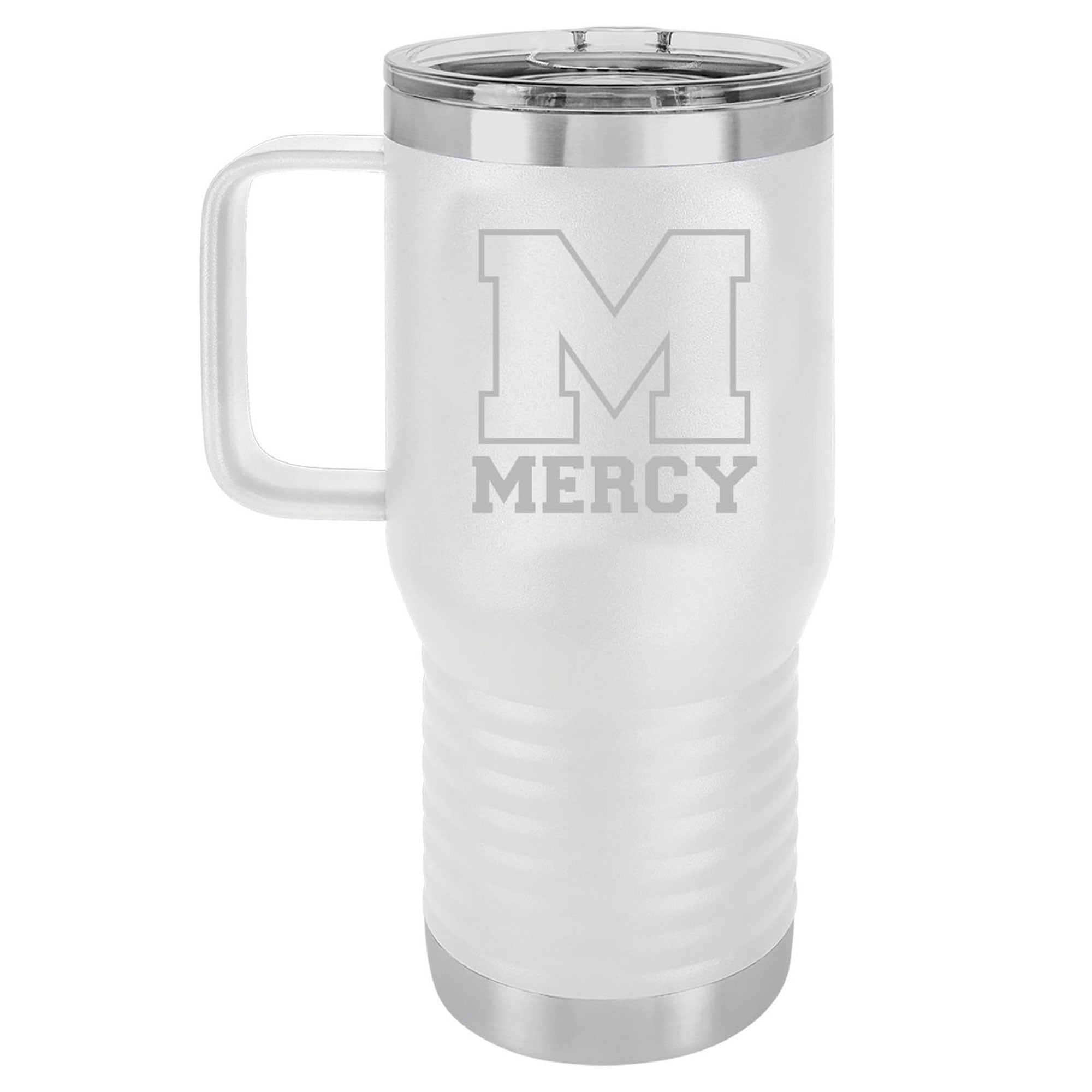 Mercy High School Laser Engraved Polar Camel Vacuum Insulated Travel Mug with Slider Lid 20 Oz. - Mato & Hash