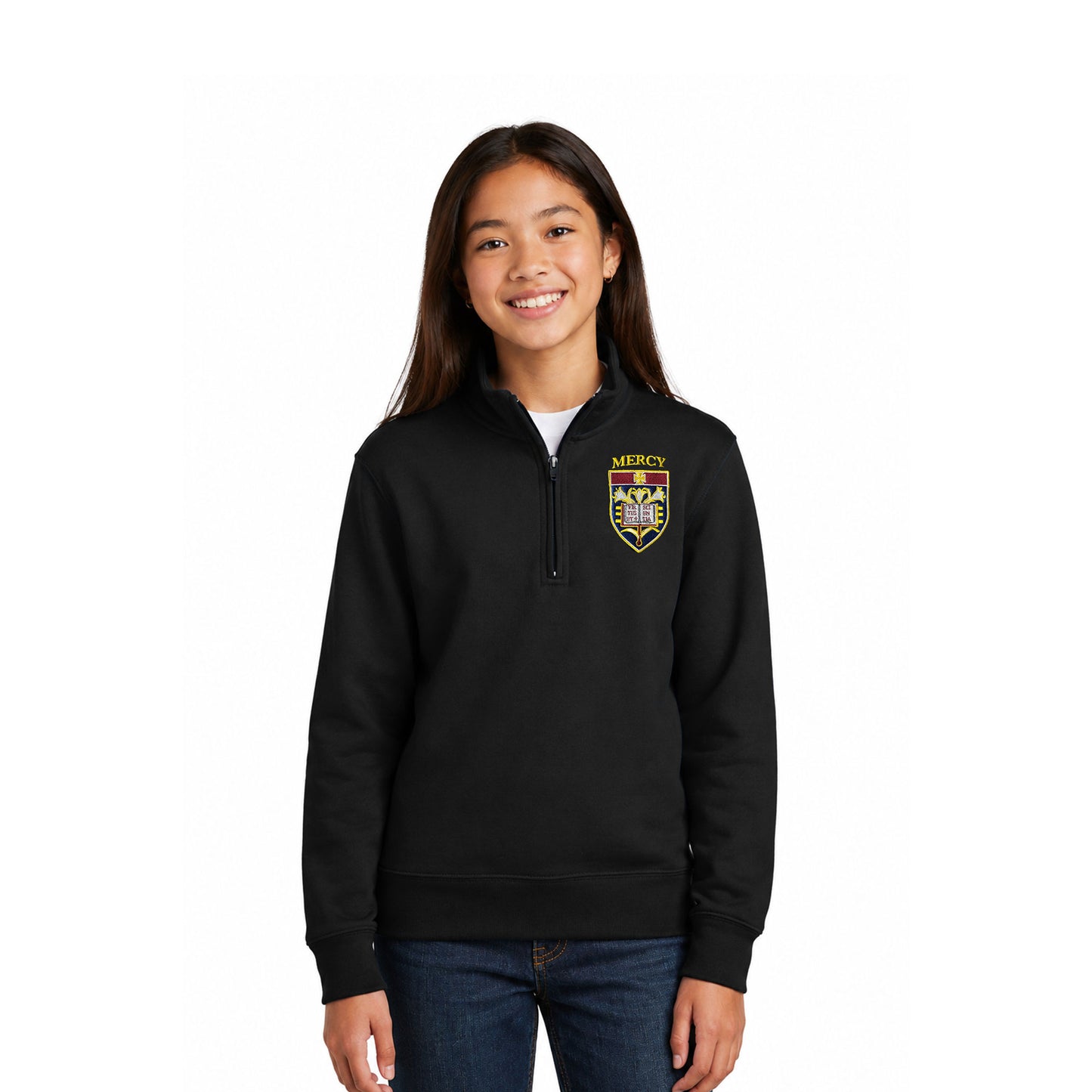 Mercy HS Uniform - Mercy Emblem Youth Port & Company 1/4-Zip Sweatshirt