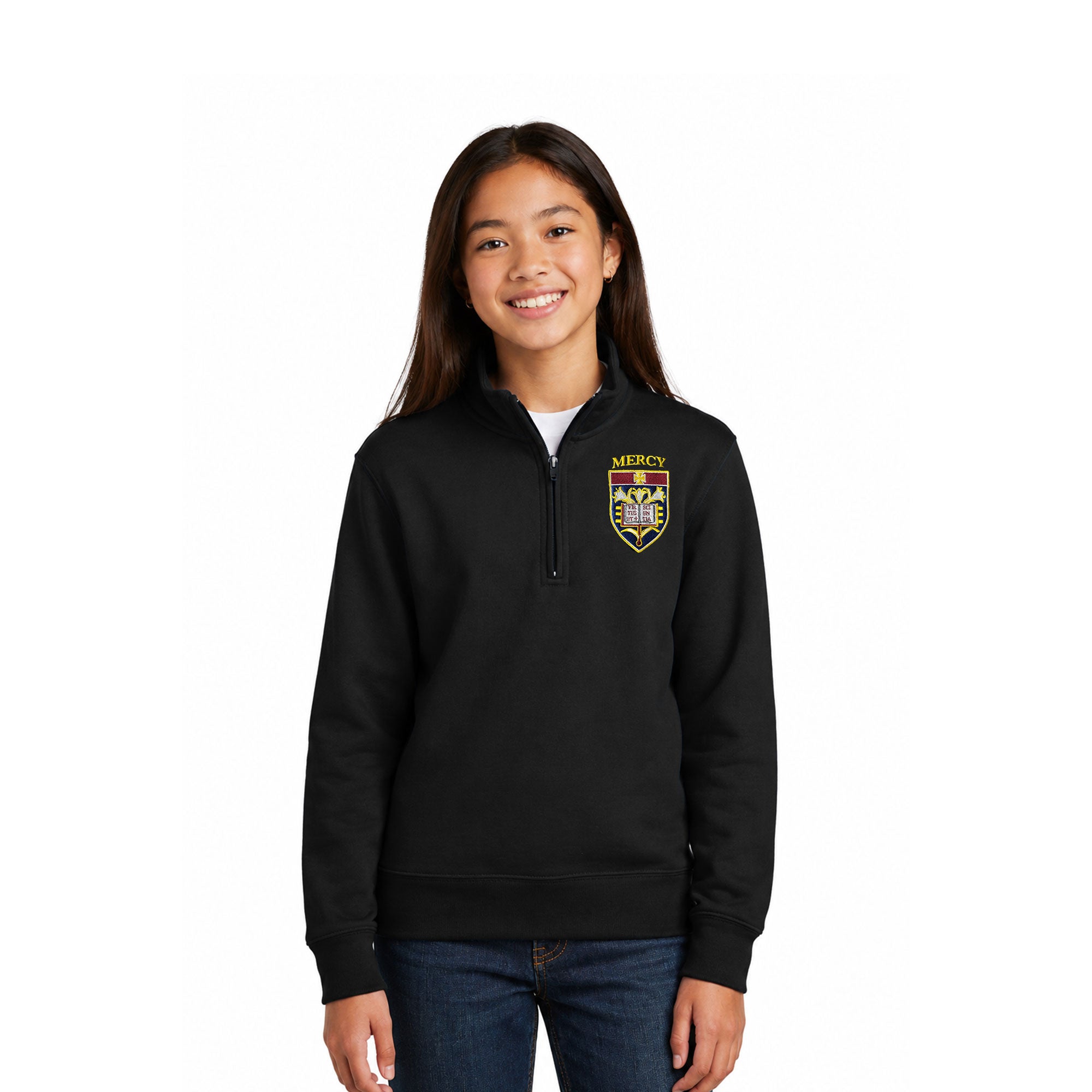 Mercy HS Uniform - Mercy Emblem Youth Port & Company 1/4-Zip Sweatshirt