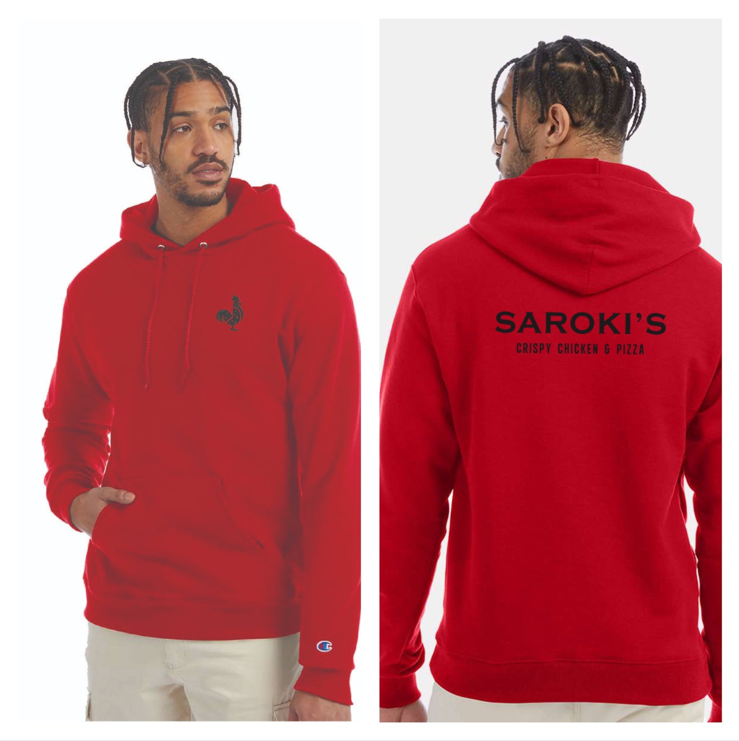Saroki's Chicken - Embroidered Champion Reverse Weave Hooded Sweatshirt