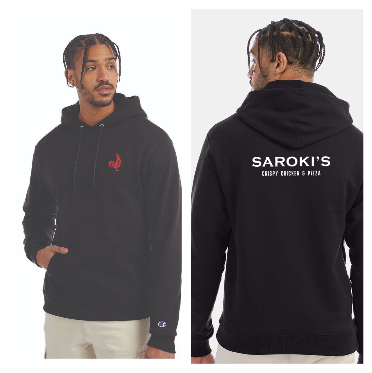 Saroki's Chicken - Embroidered Champion Reverse Weave Hooded Sweatshirt