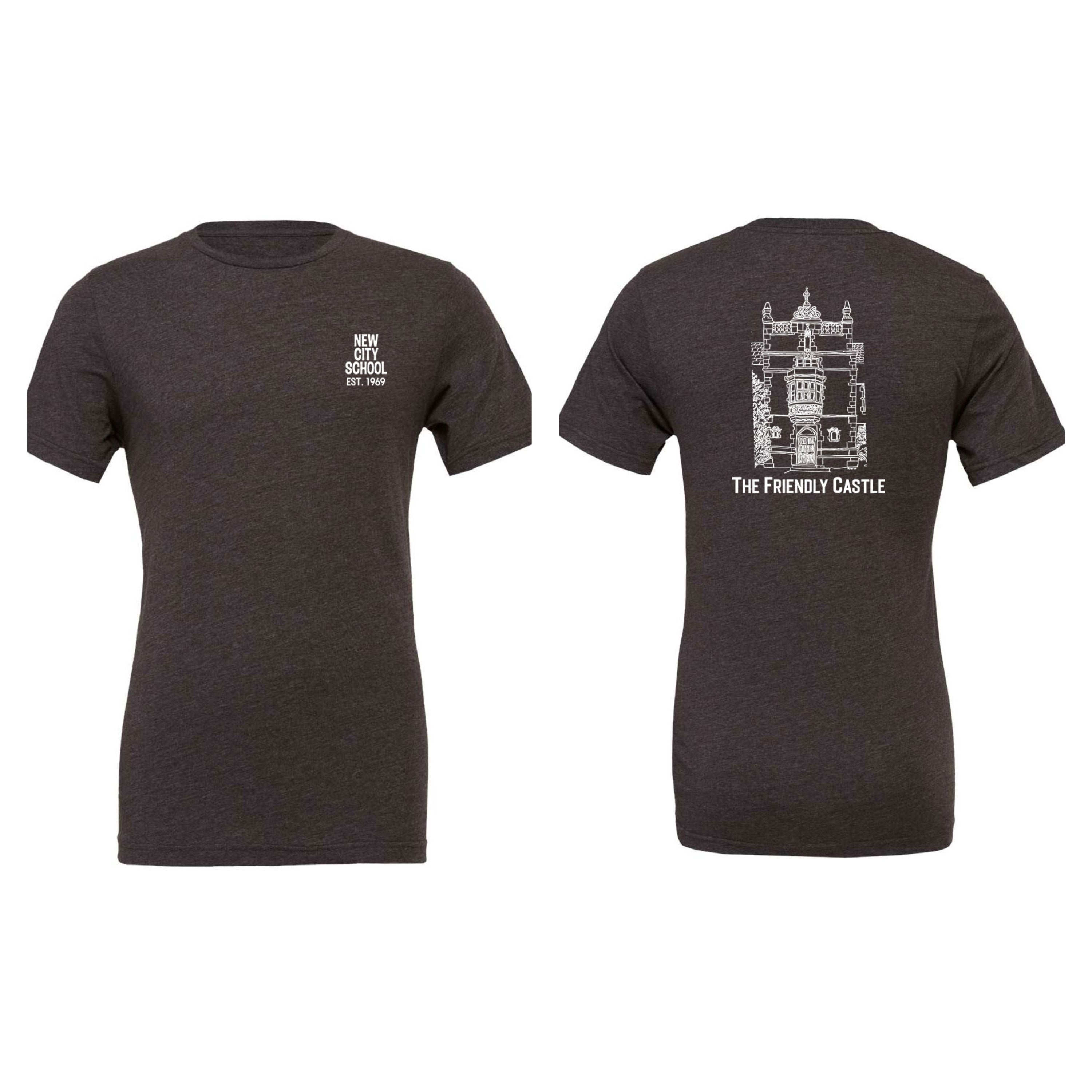 New City School - Friendly Castle - Bella + Canvas Unisex Cotton/Polyester Blend T-Shirt