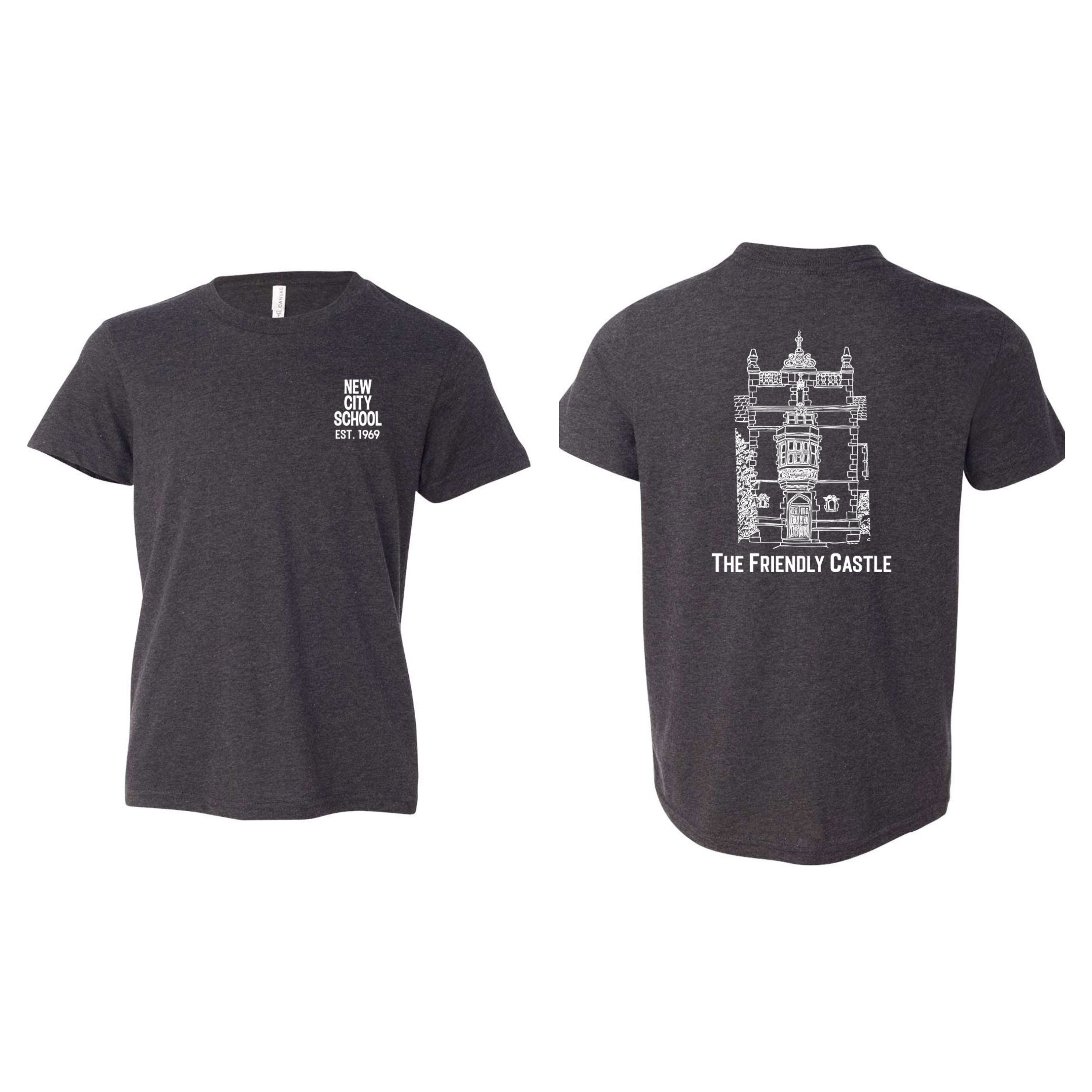 New City School - Friendly Castle - Bella + Canvas Youth Cotton/Polyester Blend T-Shirt