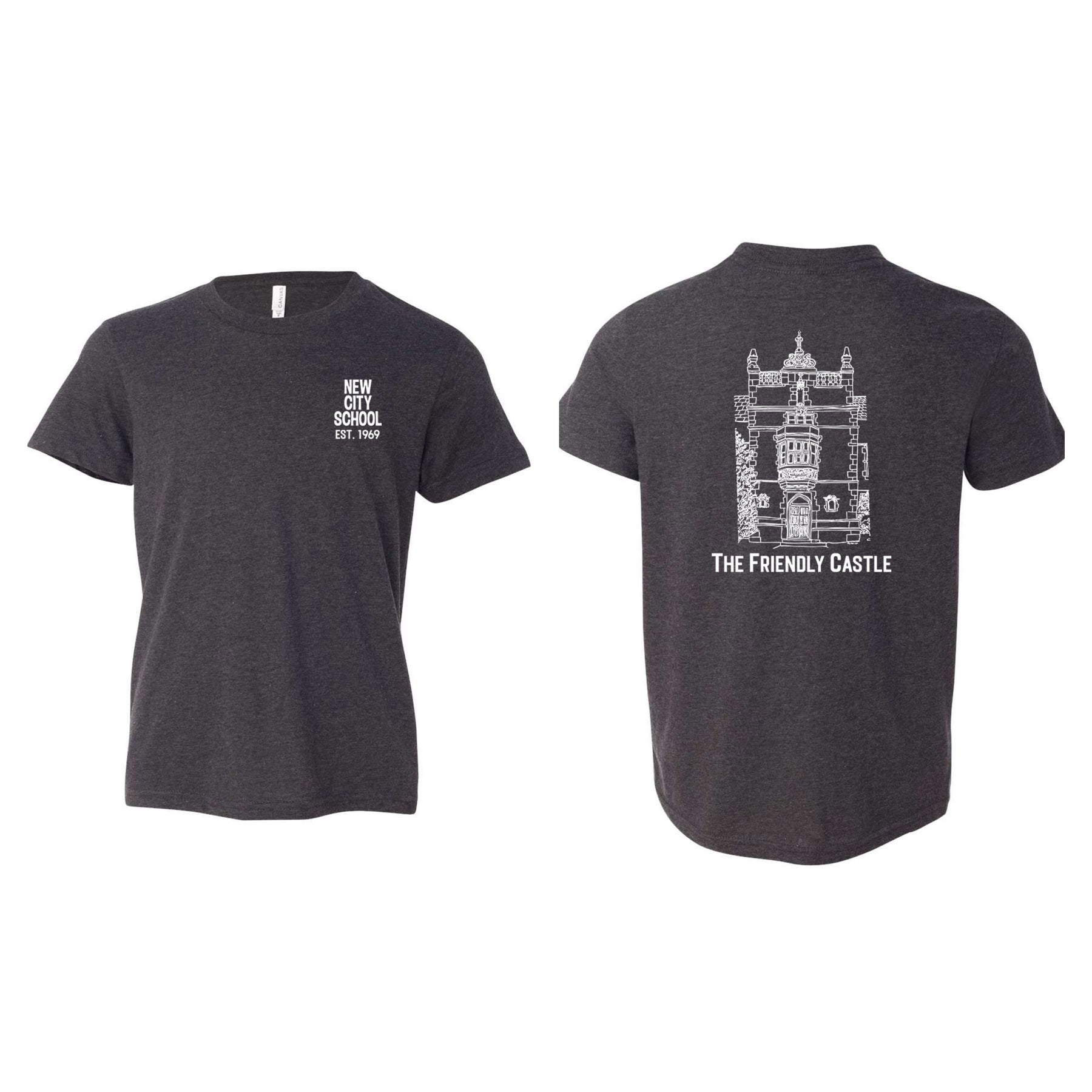 New City School - Friendly Castle - Bella + Canvas Youth Cotton/Polyester Blend T-Shirt