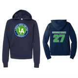 Lakes United Hockey Bella + Canvas Youth Cotton/Polyester Fleece Hooded Sweatshirt Custom Name + Number