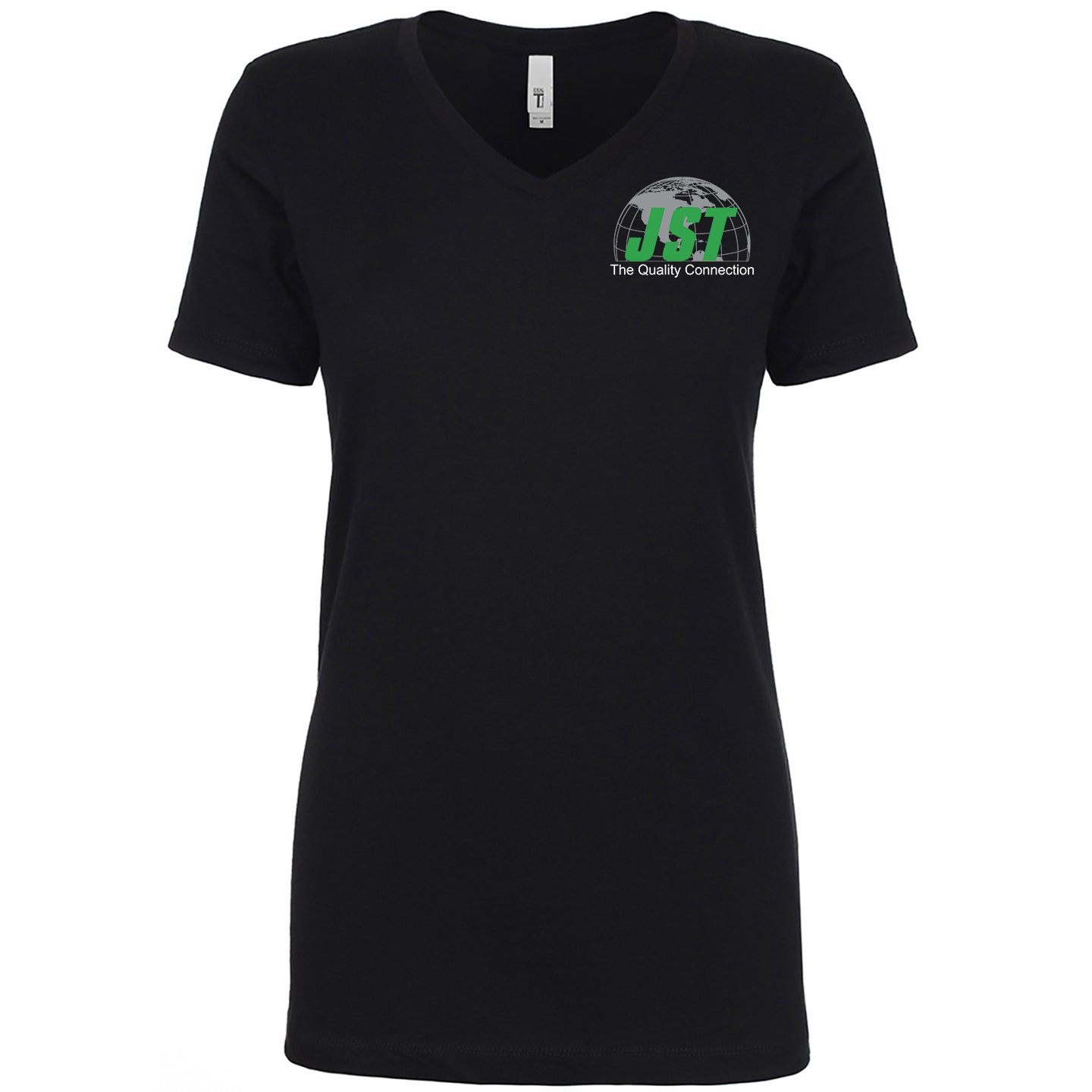 JST - Next Level Women's 60/40 Blend Printed V-Neck T-Shirt with Crest Logo