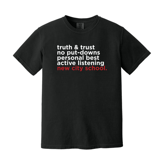 New City School - "Rules To Live By" Unisex Comfort Colors Heavyweight Tee