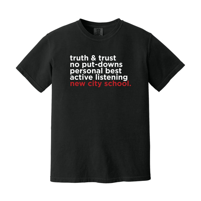 New City School - "Rules To Live By" Unisex Comfort Colors Heavyweight Tee