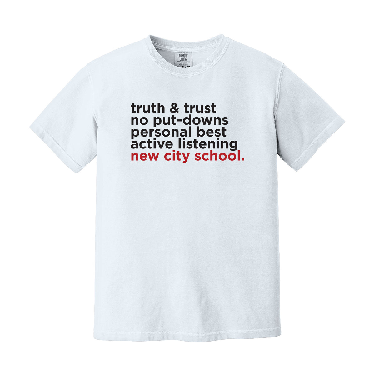 New City School - "Rules To Live By" Unisex Comfort Colors Heavyweight Tee