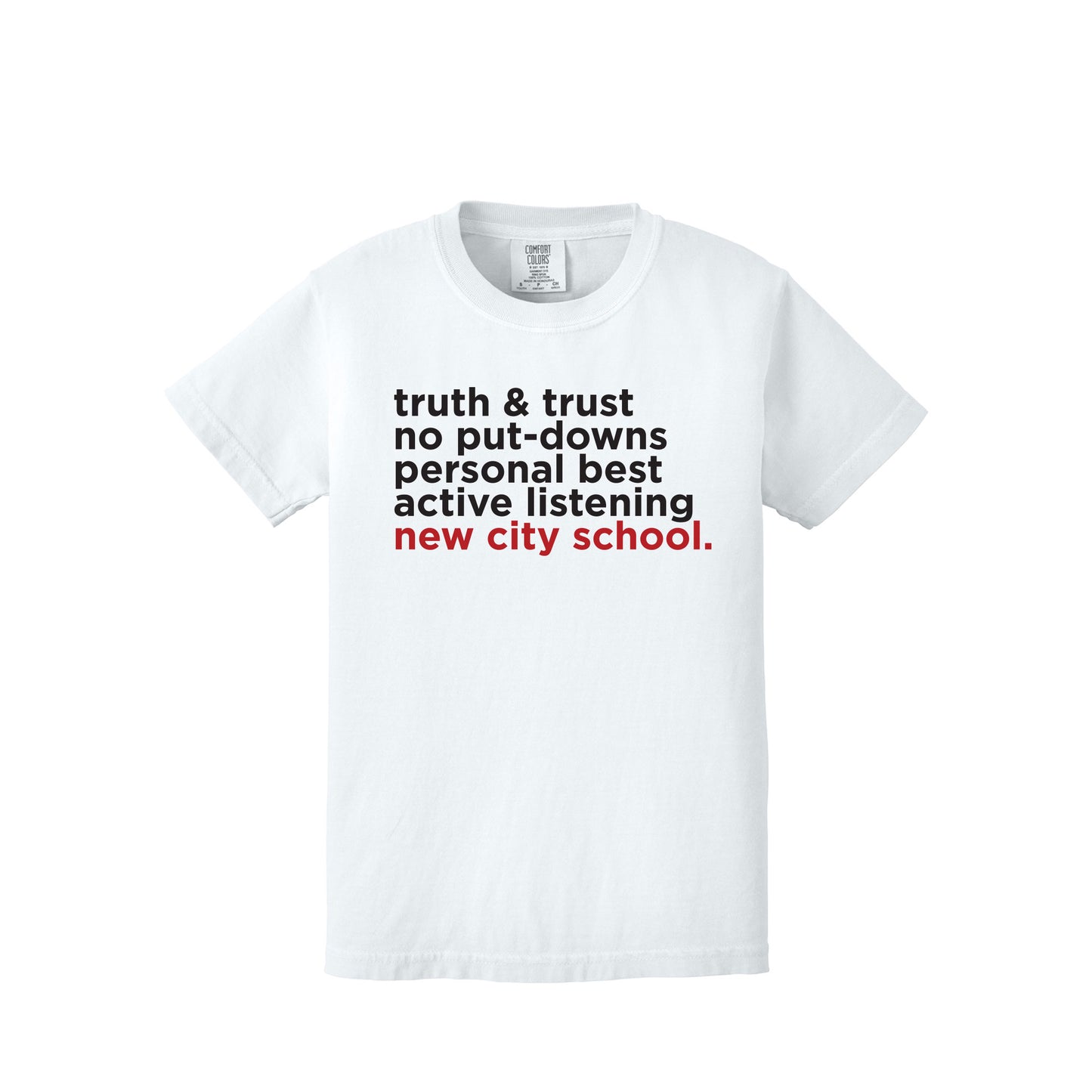 New City School - "Rules To Live By" Youth Comfort Colors Heavyweight Tee