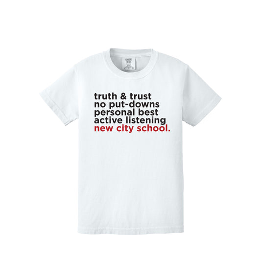 New City School - "Rules To Live By" Youth Comfort Colors Heavyweight Tee